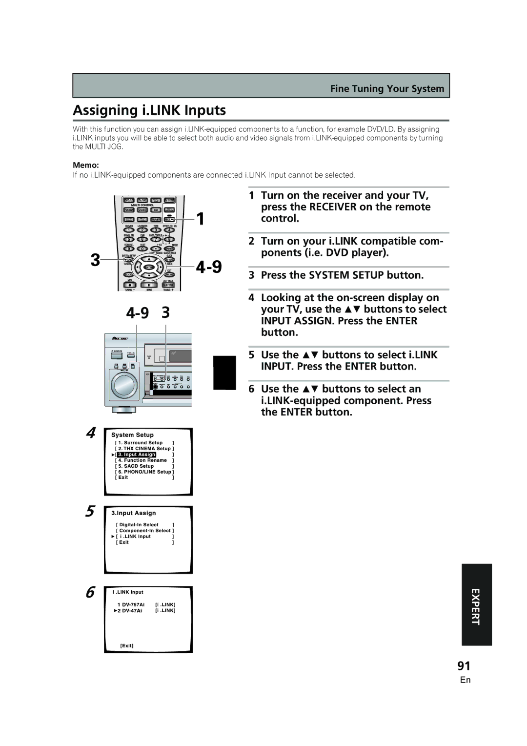 Pioneer VSX-AX5i-G manual Assigning i.LINK Inputs 