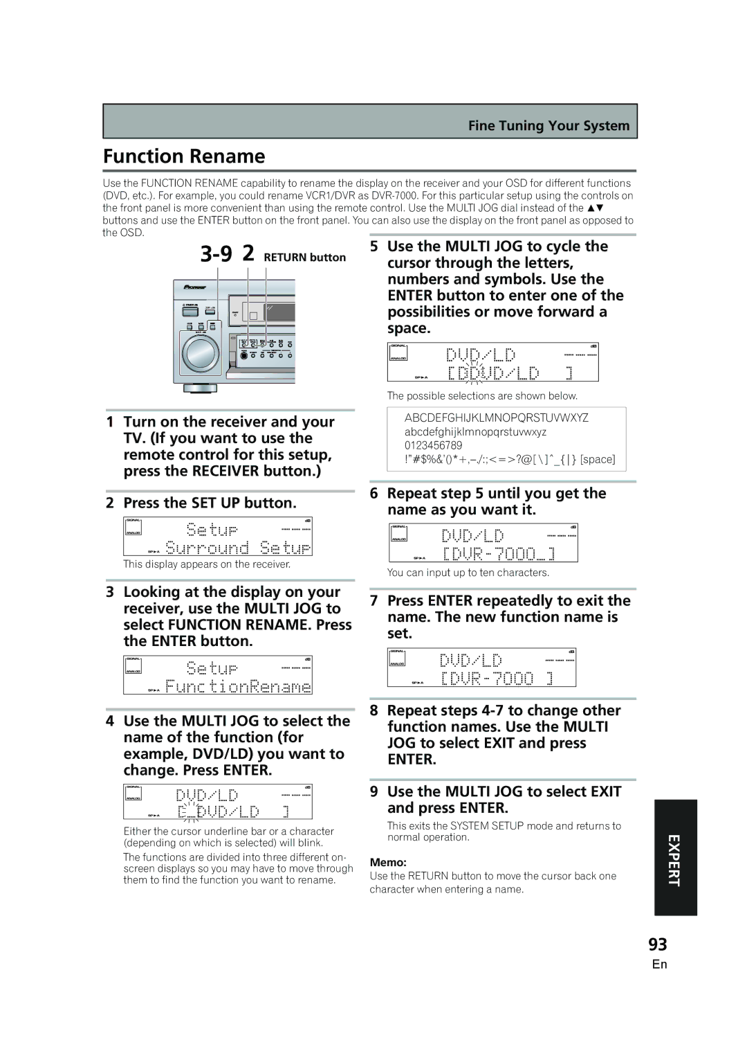 Pioneer VSX-AX5i-G manual Function Rename 