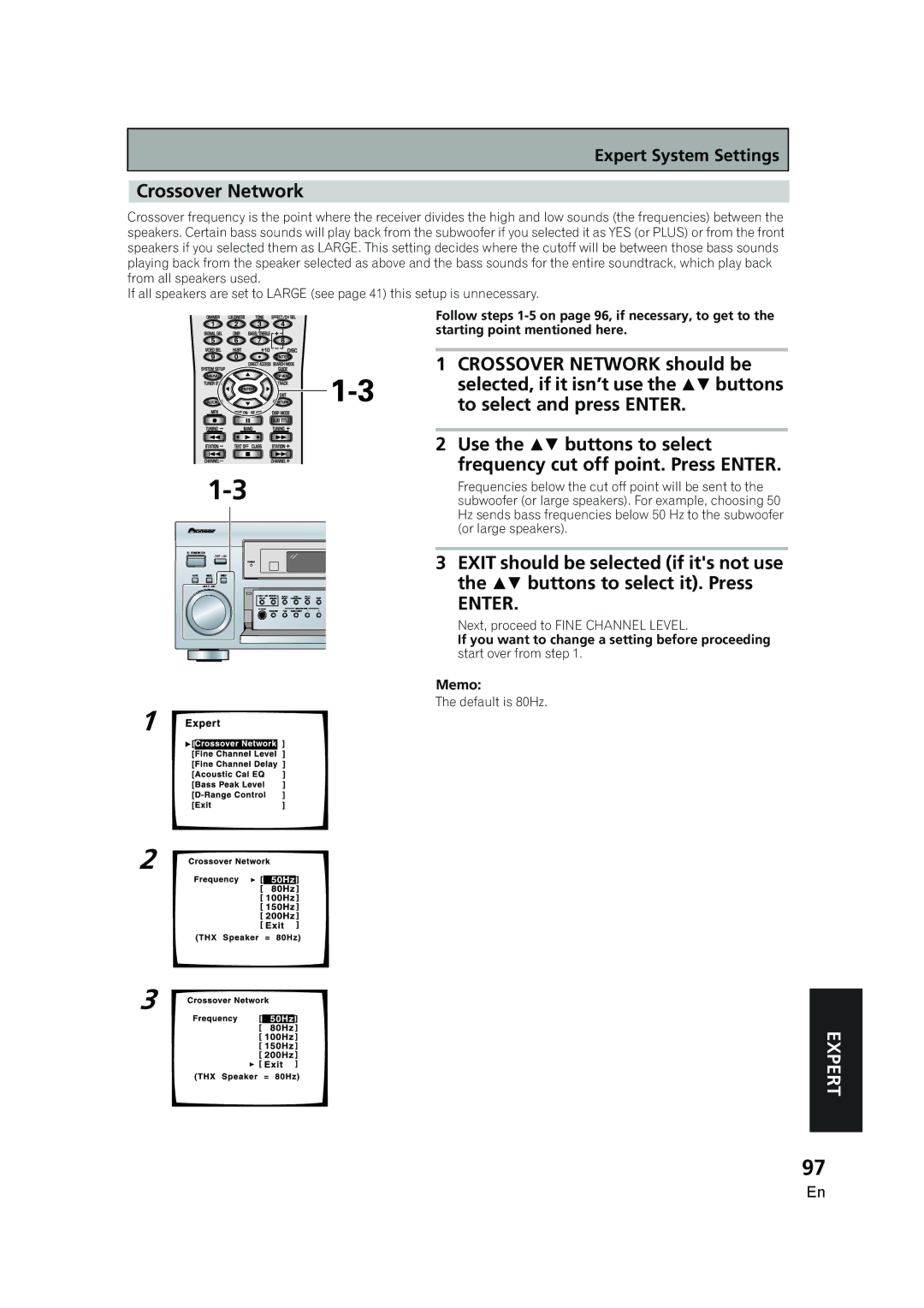 Pioneer VSX-AX5i-G manual Crossover Network 