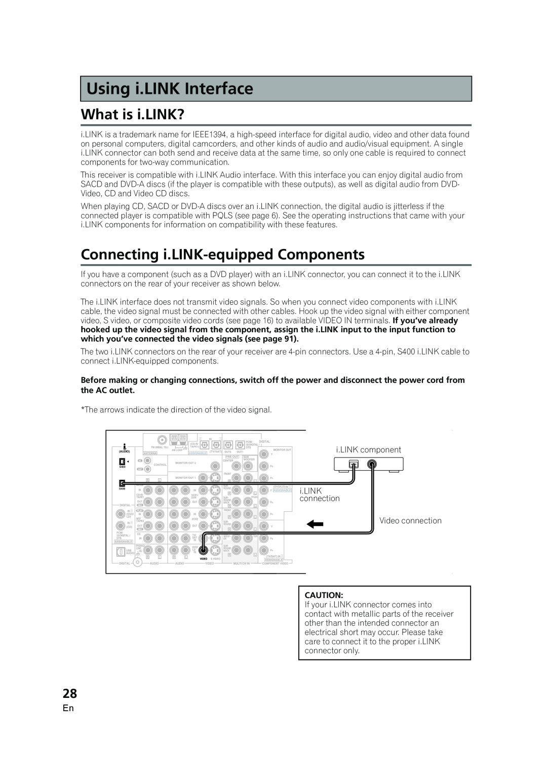 Pioneer VSX-AX5i-G manual What is i.LINK?, Connecting i.LINK-equippedComponents, Using.LINKi.LINKInterfaceInterface 