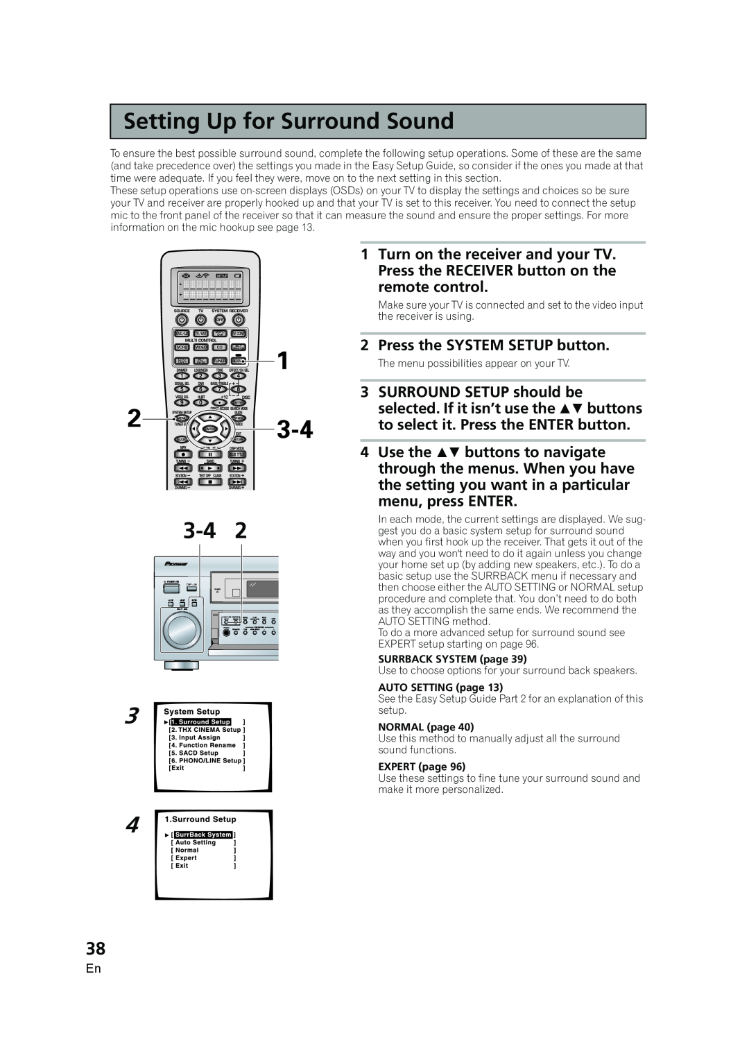 Pioneer VSX-AX5i-G manual Press the SYSTEM SETUP button 