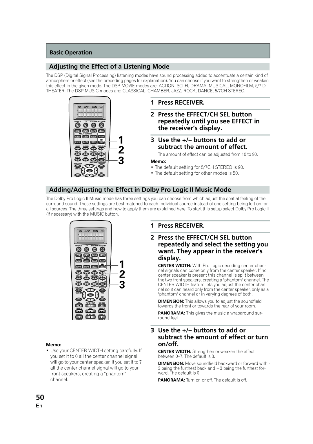 Pioneer VSX-AX5i-G manual Adjusting the Effect of a Listening Mode 