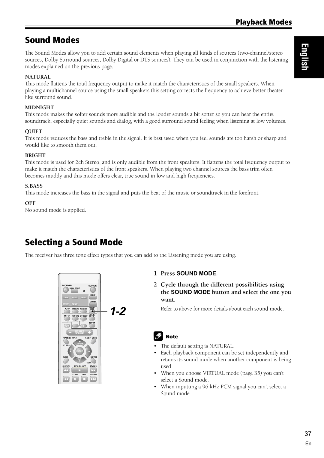 Pioneer VSX-C100-S operating instructions Sound Modes, Selecting a Sound Mode 