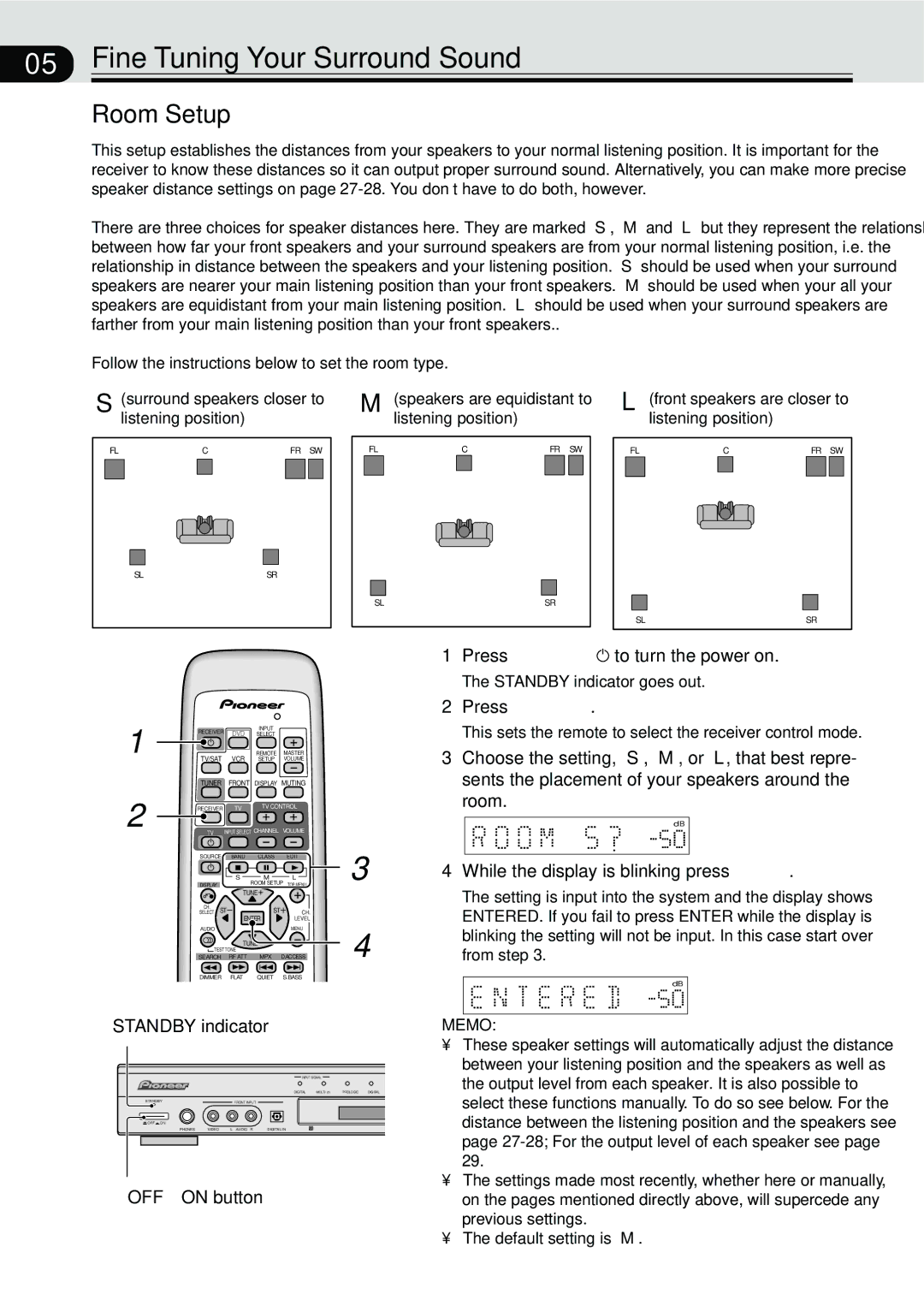 Pioneer VSX-C300-S manual Fine Tuning Your Surround Sound, Room Setup 