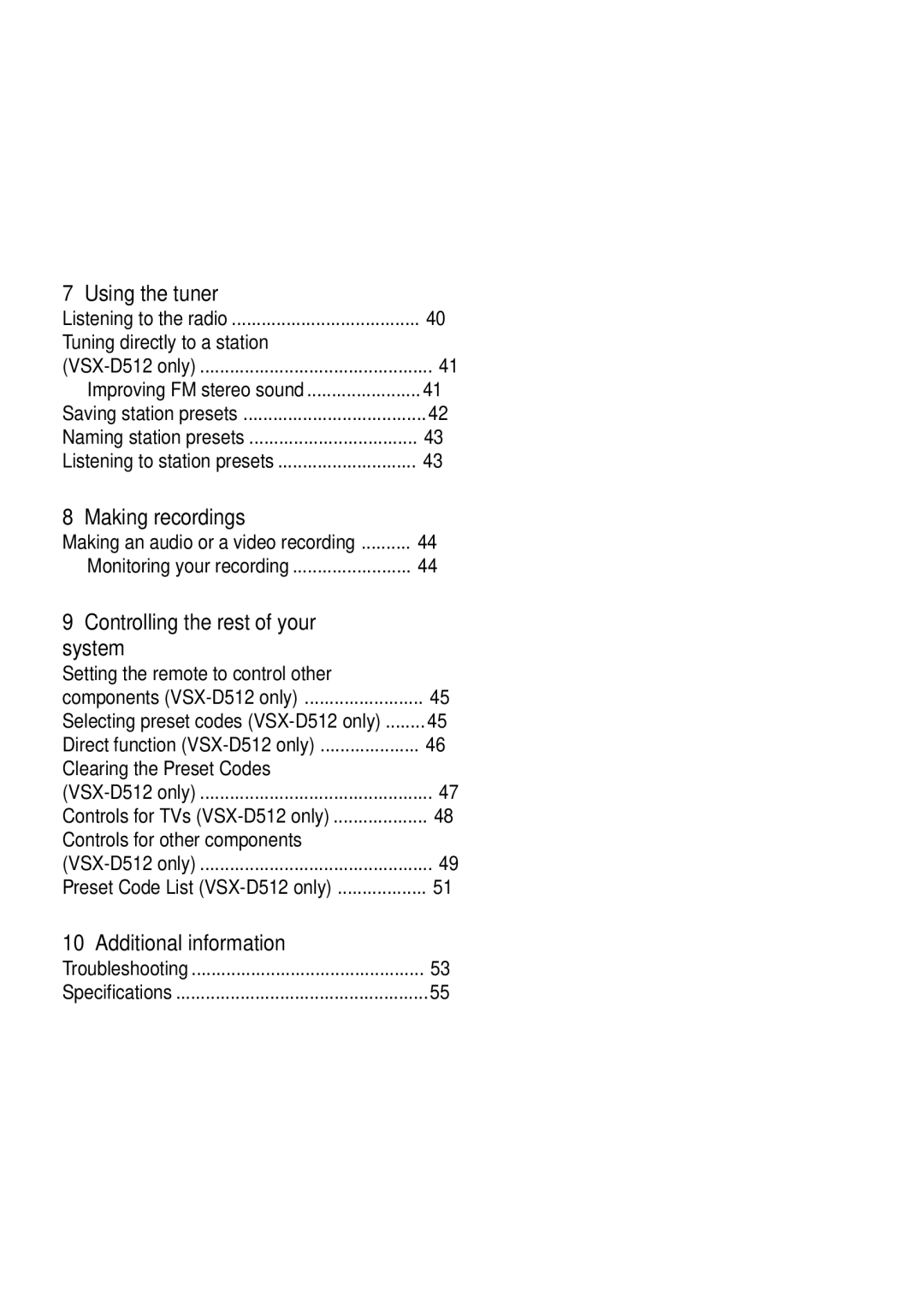 Pioneer vsx-d412 manual Making recordings 