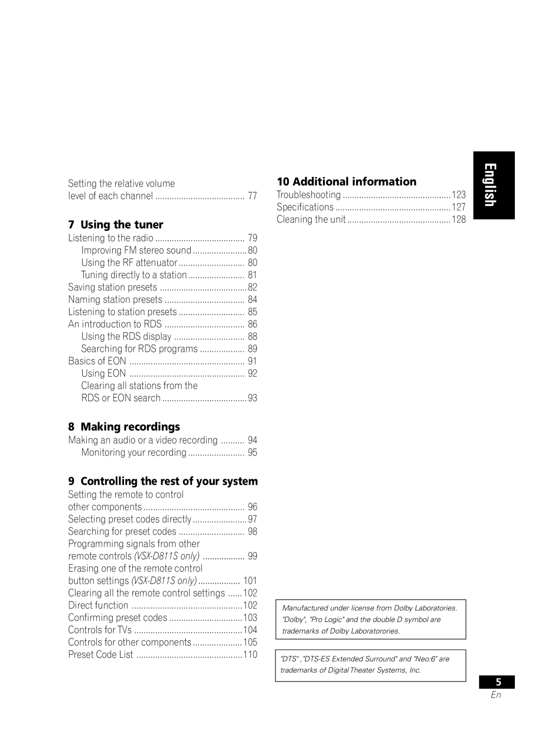 Pioneer VSX-D711-K manual Using the tuner, Making recordings, Additional information, Controlling the rest of your system 