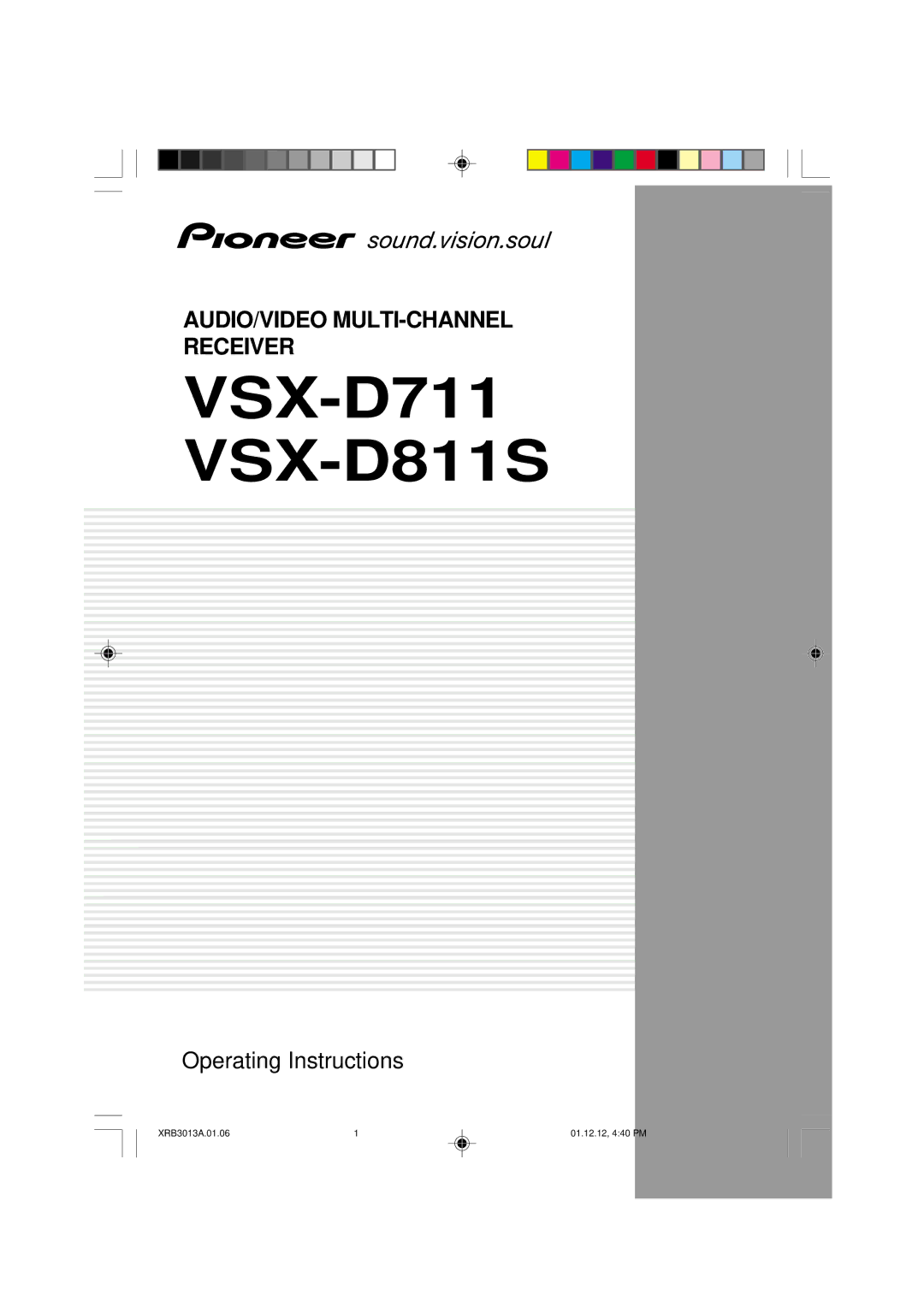 Pioneer manual VSX-D711 VSX-D811S 