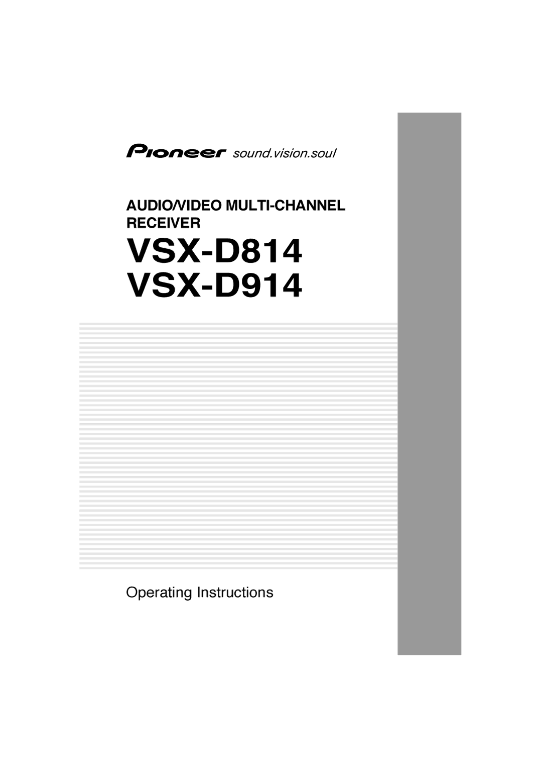 Pioneer manual VSX-D814VSX-D914 