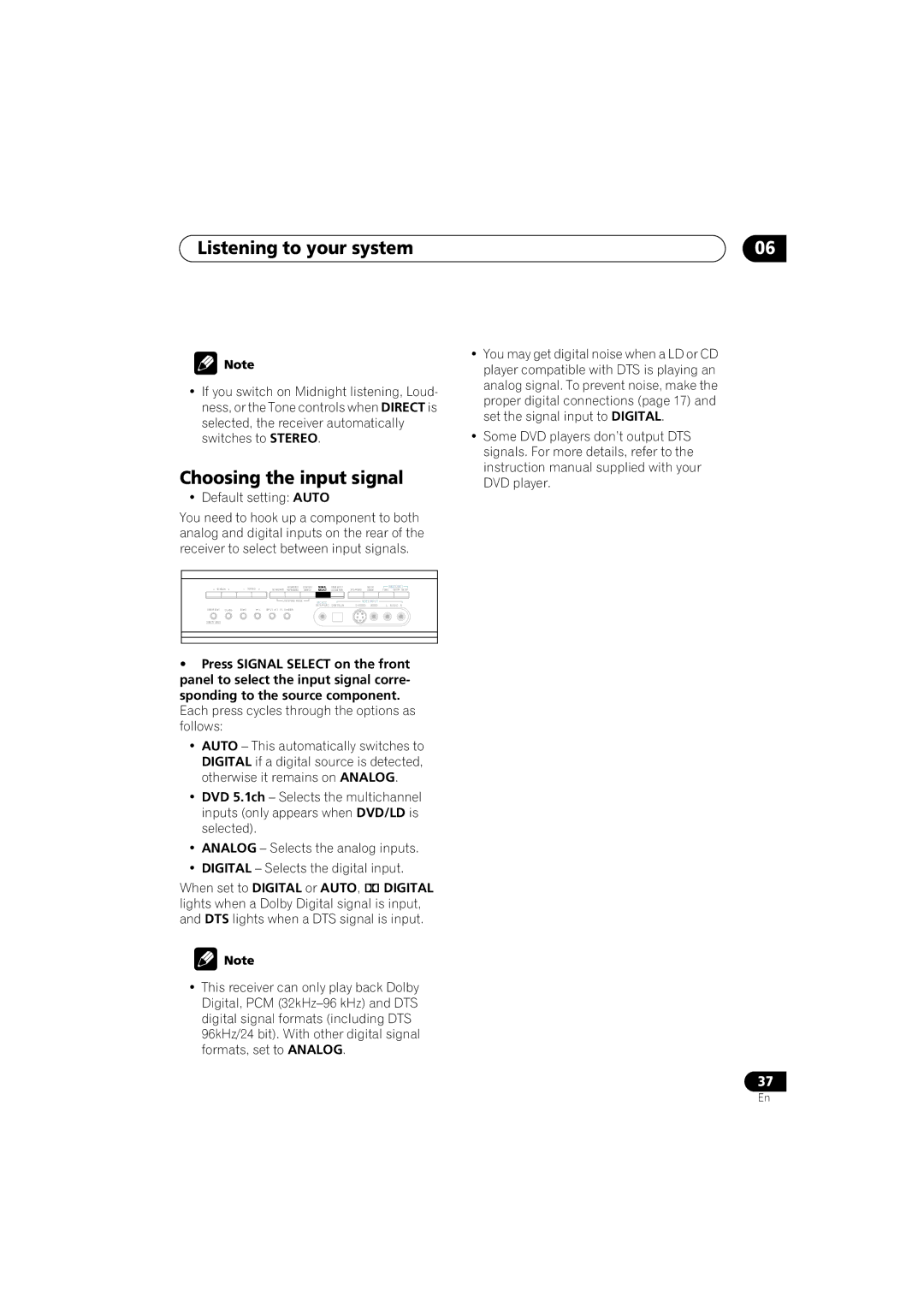 Pioneer VSX-D914, VSX-D814 manual Choosing the input signal 