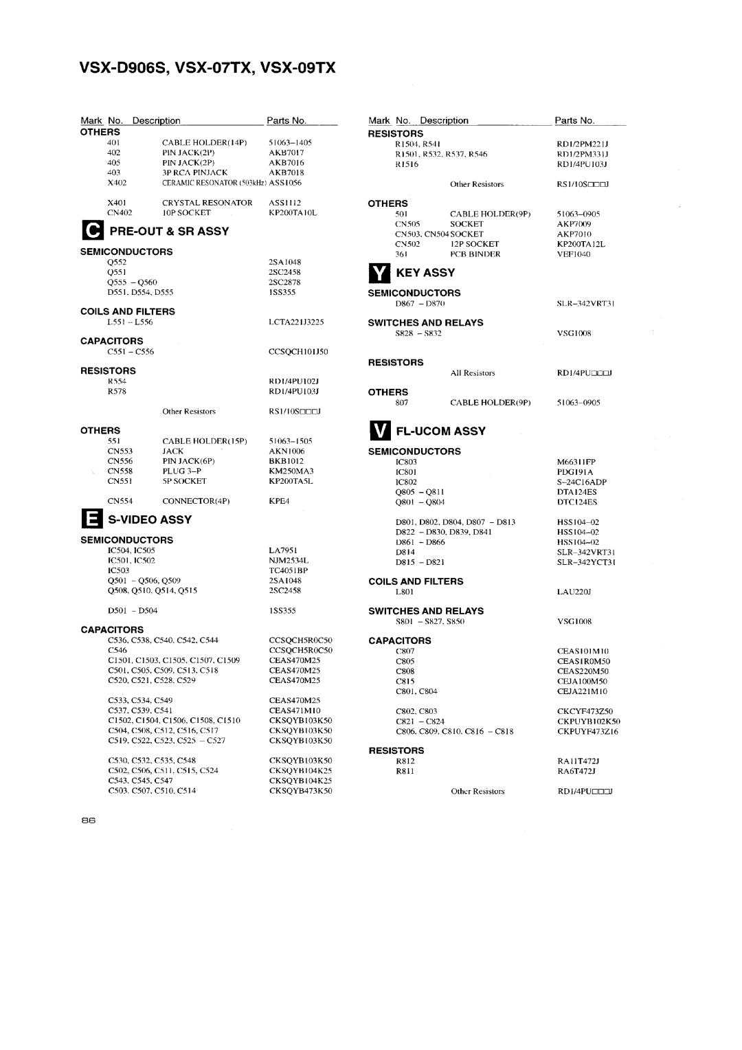 Pioneer VSX-09TX, VSX-D906S manual 