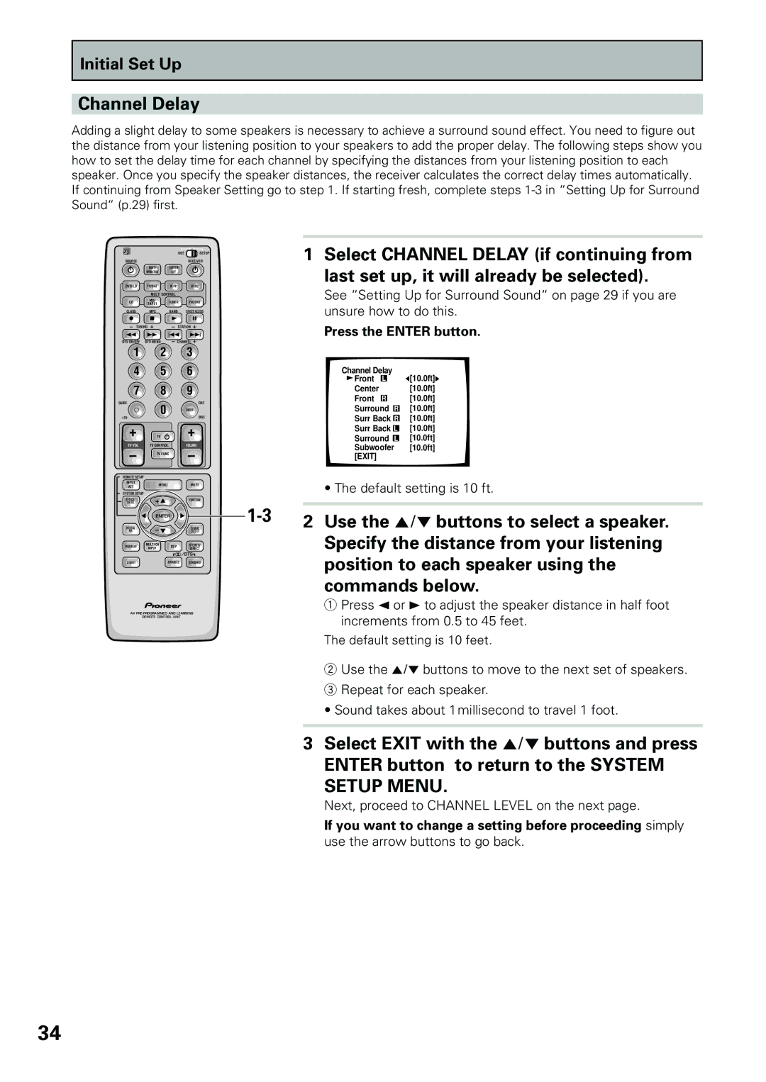 Pioneer VSX-D909S manual Setup Menu 