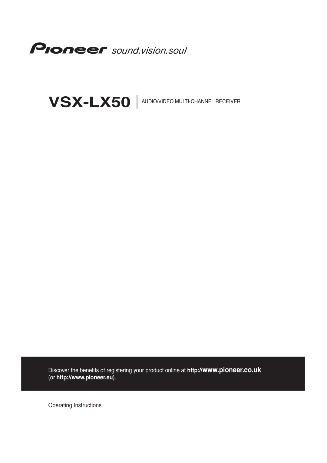 Pioneer VSX-LX50 manual 