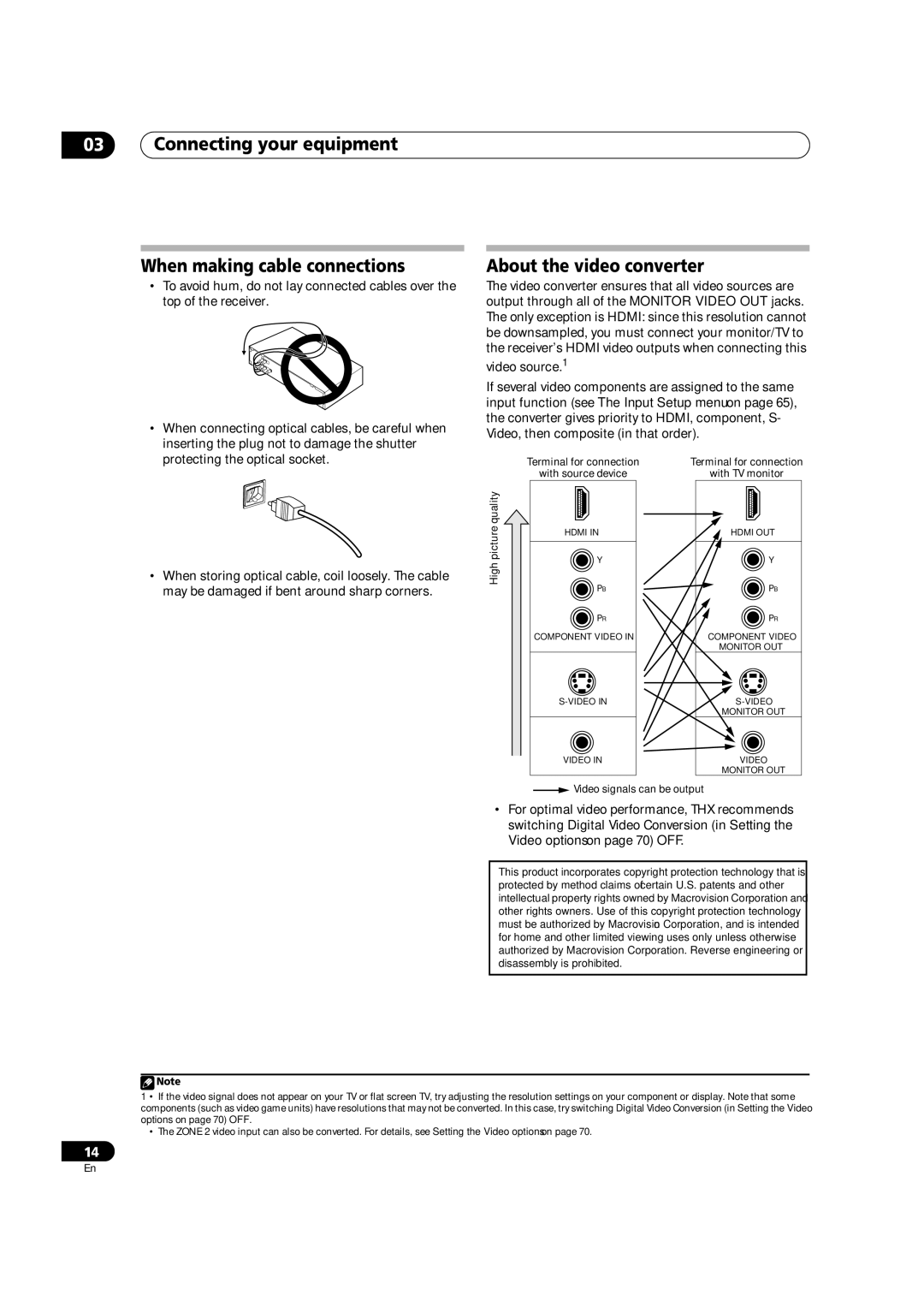 Pioneer VSX-LX51 manual Connecting your equipment When making cable connections, About the video converter 