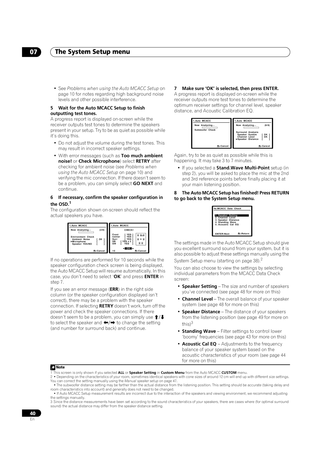 Pioneer VSX-LX51 manual 07The System Setup menu 
