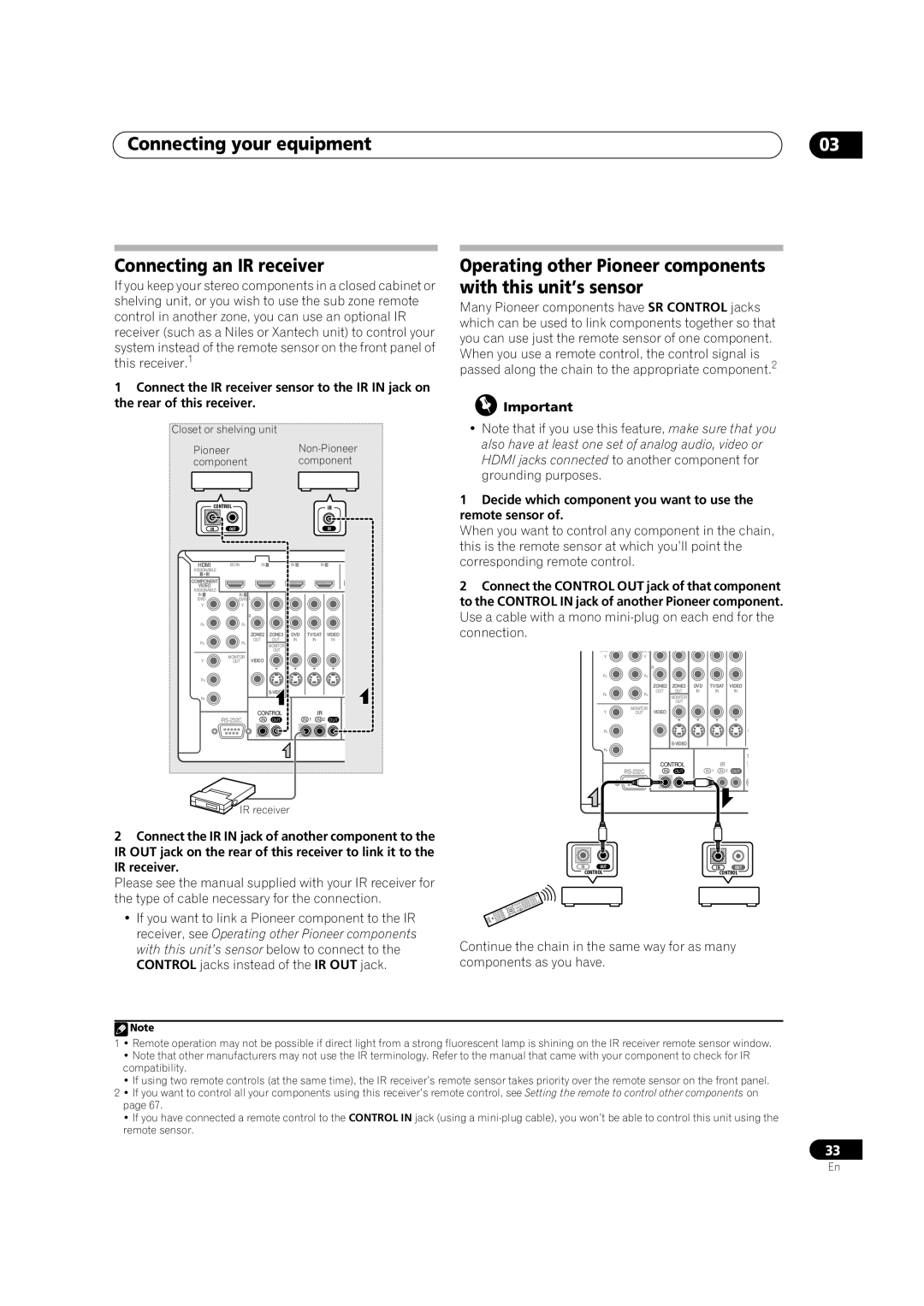 Pioneer VSX-LX52 manual Grounding purposes, Connecting your equipment Connecting an IR receiver 