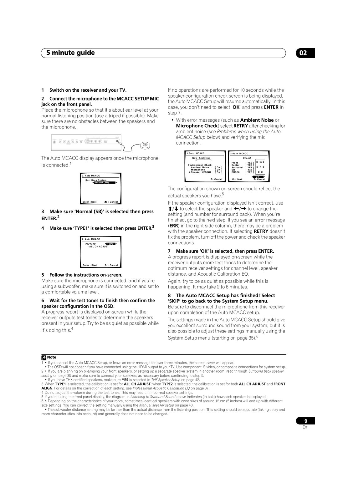 Pioneer VSX1017TXV manual Minute guide, Follow the instructions on-screen 