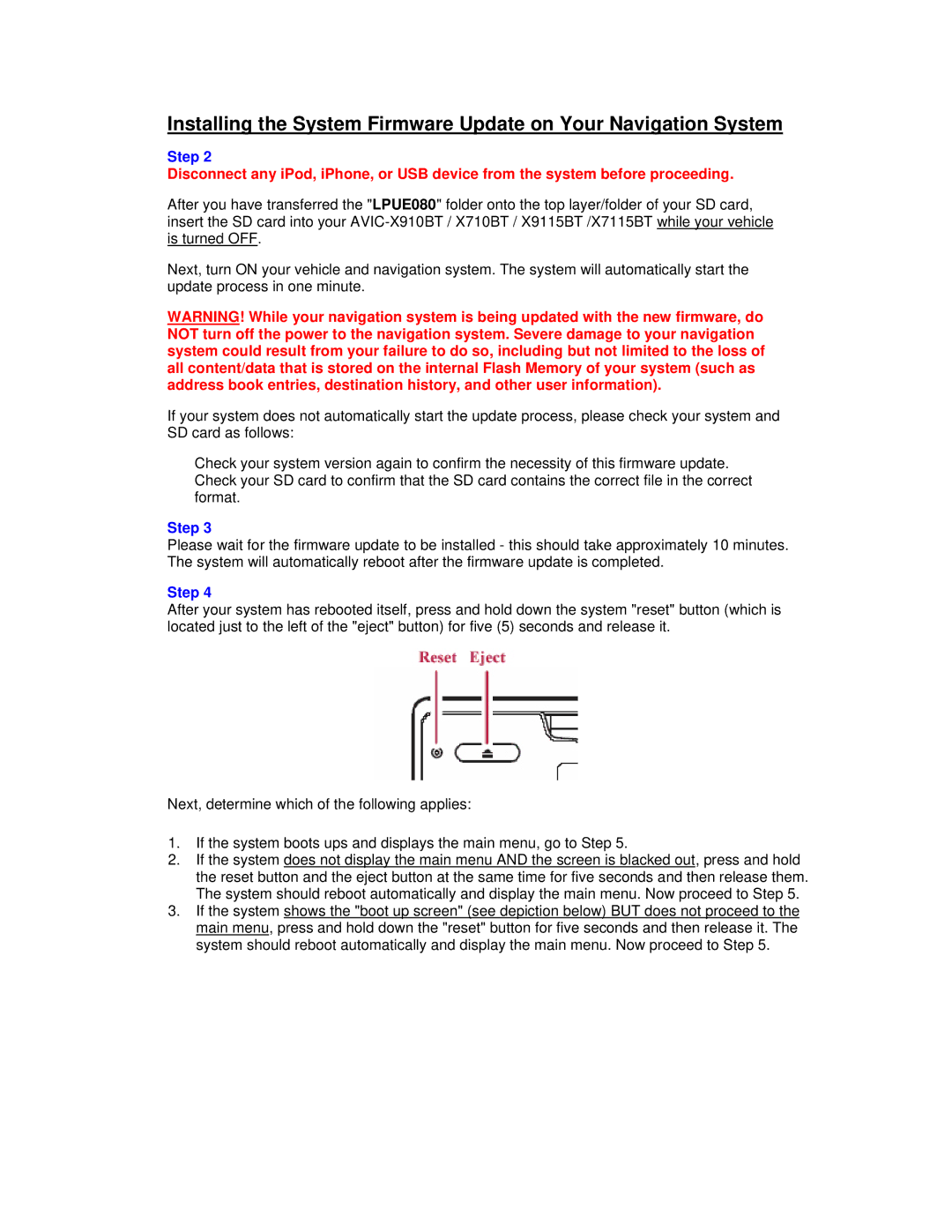 Pioneer X710BT manual Step 