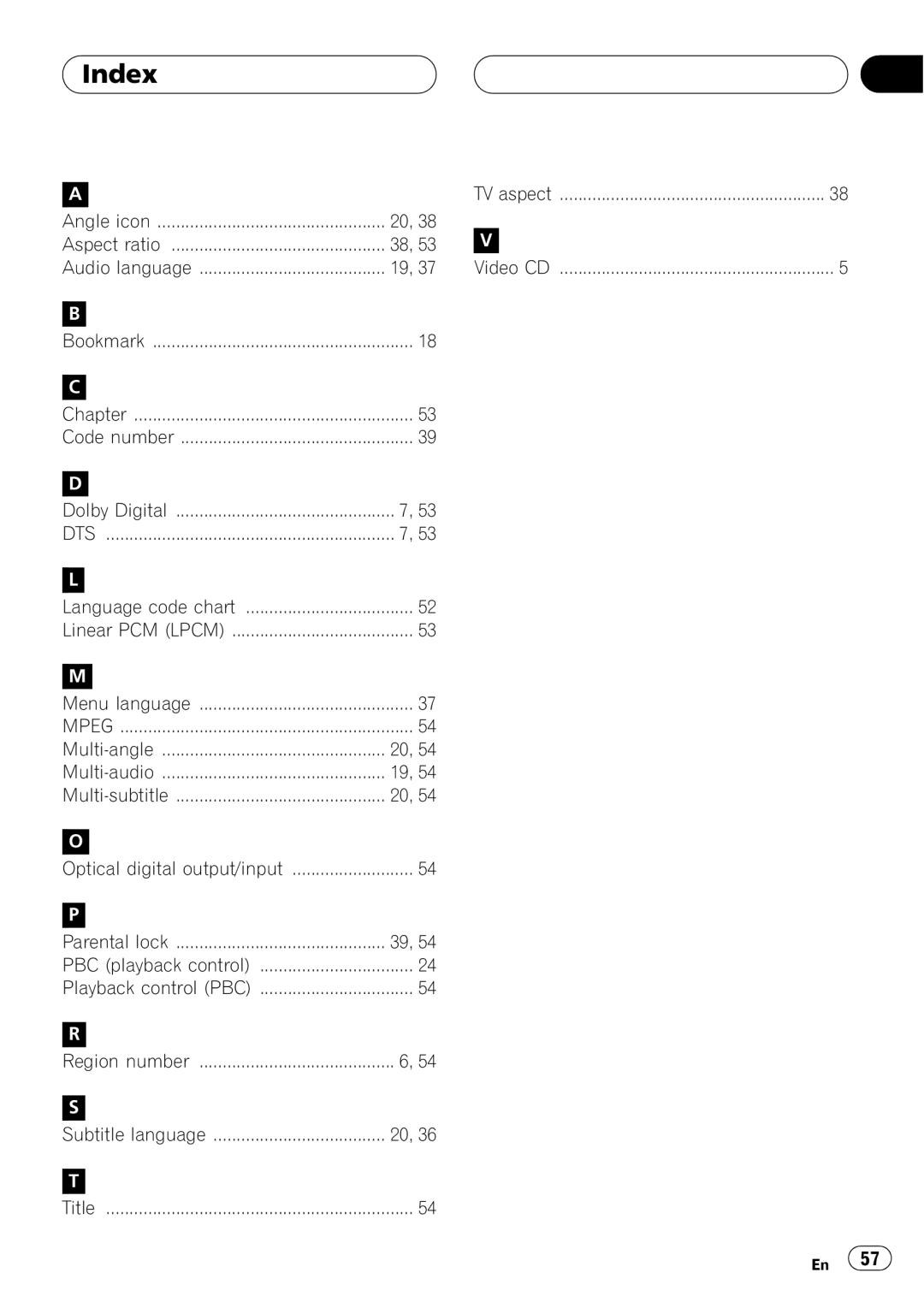 Pioneer XDV-P6 operation manual Index, Multi-subtitle 