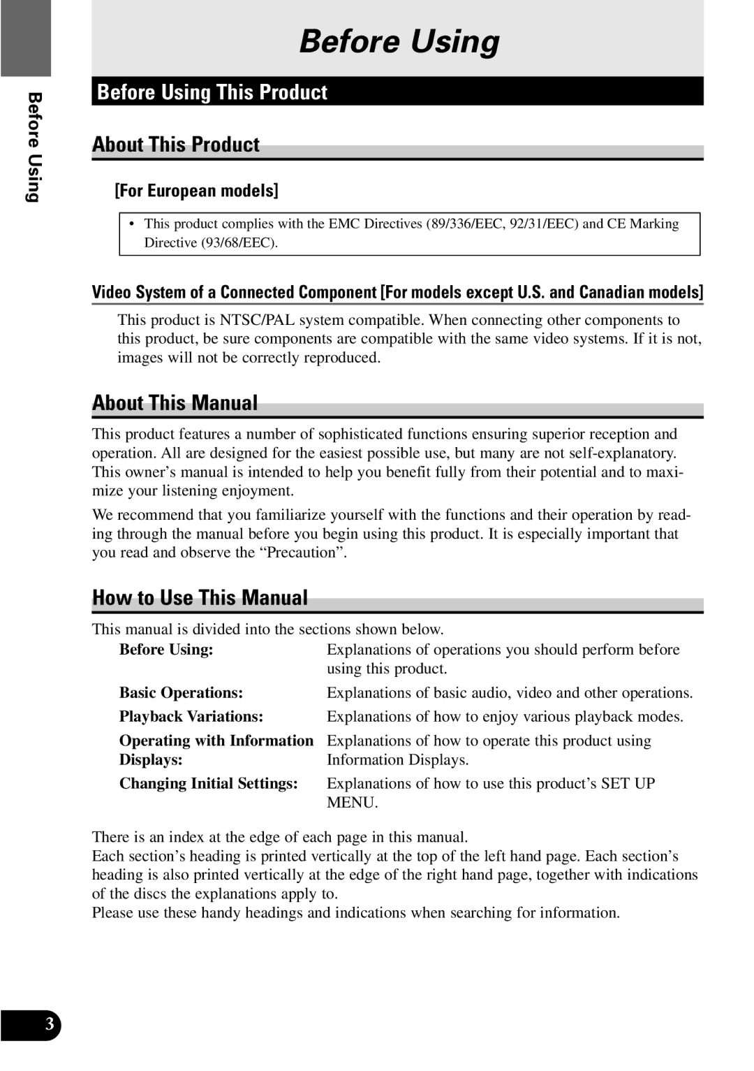 Pioneer XDV-P9 owner manual Before Using This Product, About This Manual, How to Use This Manual, For European models 