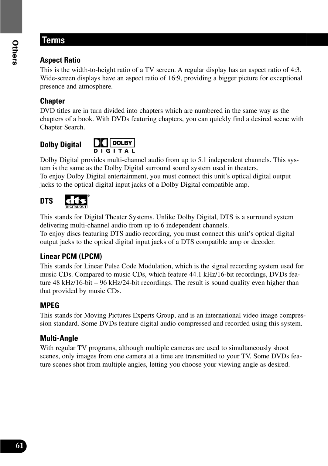 Pioneer XDV-P9 owner manual Terms 