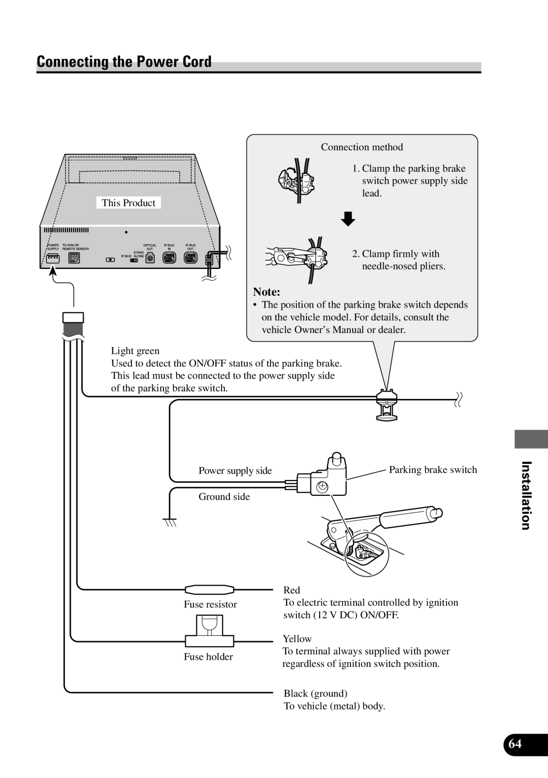 Pioneer XDV-P9 owner manual Connecting the Power Cord 