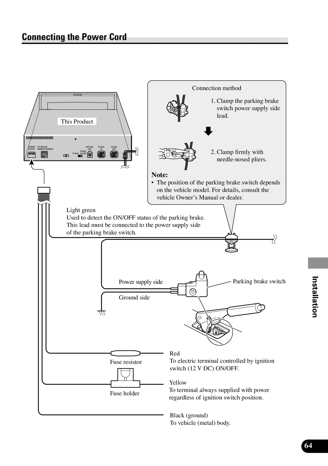 Pioneer XDV-P90 owner manual Connecting the Power Cord 