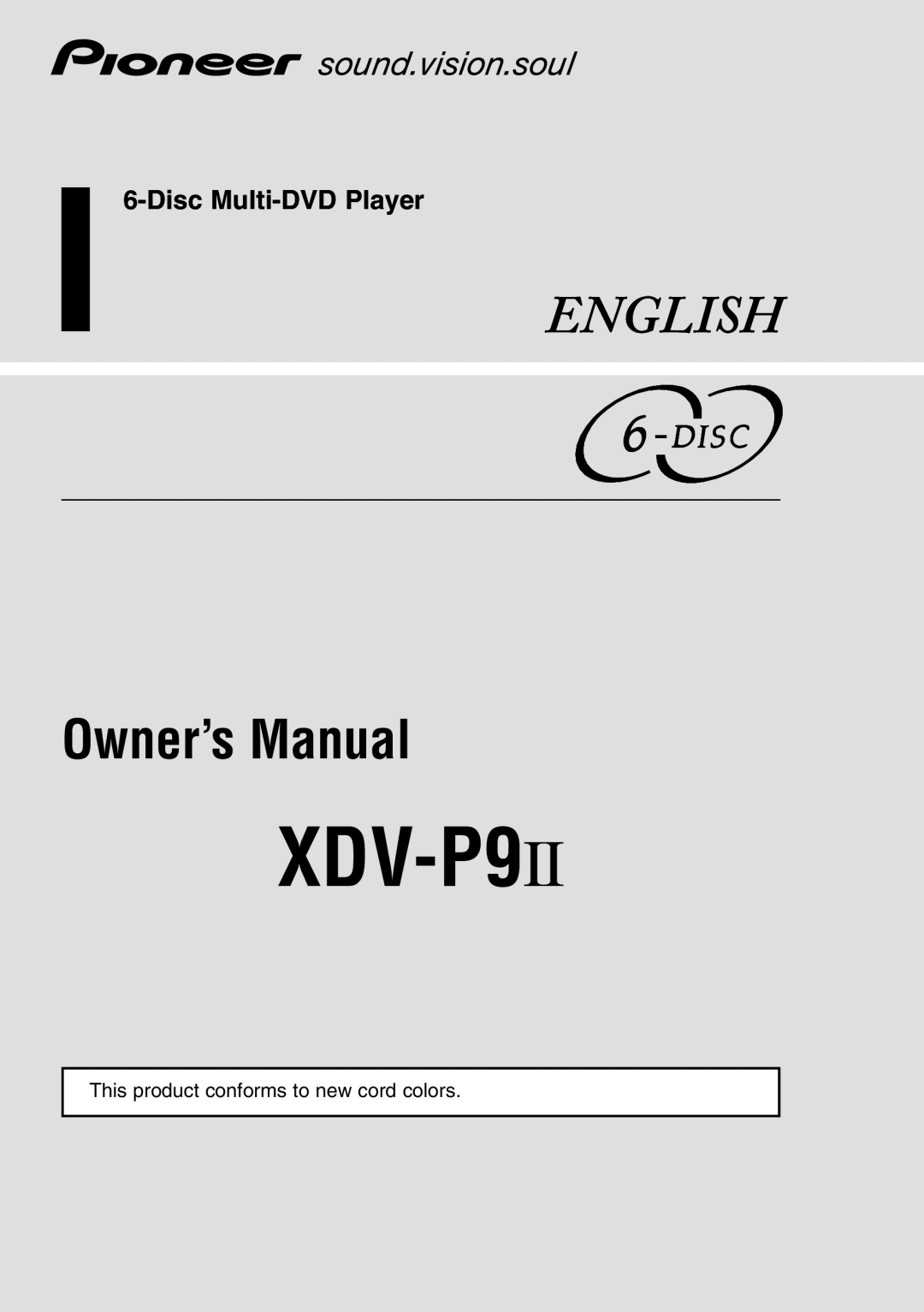 Pioneer XDV-P9II owner manual 