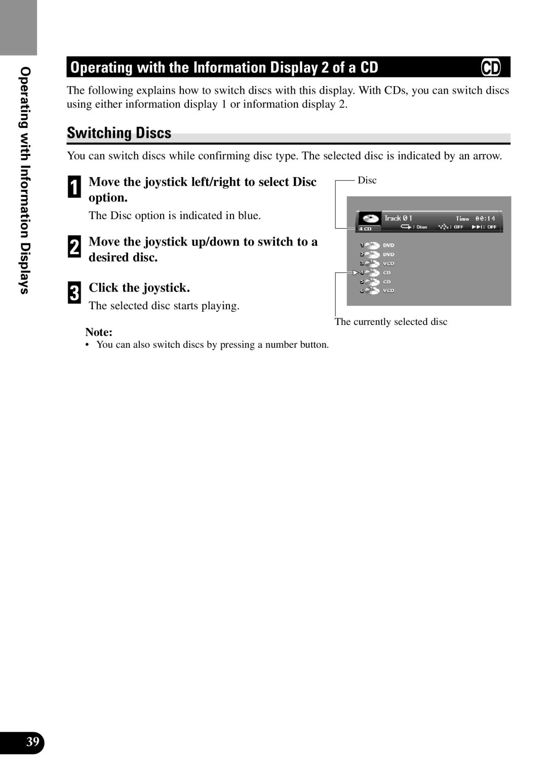 Pioneer XDV-P9II owner manual Operating with the Information Display 2 of a CD, Information Displays 