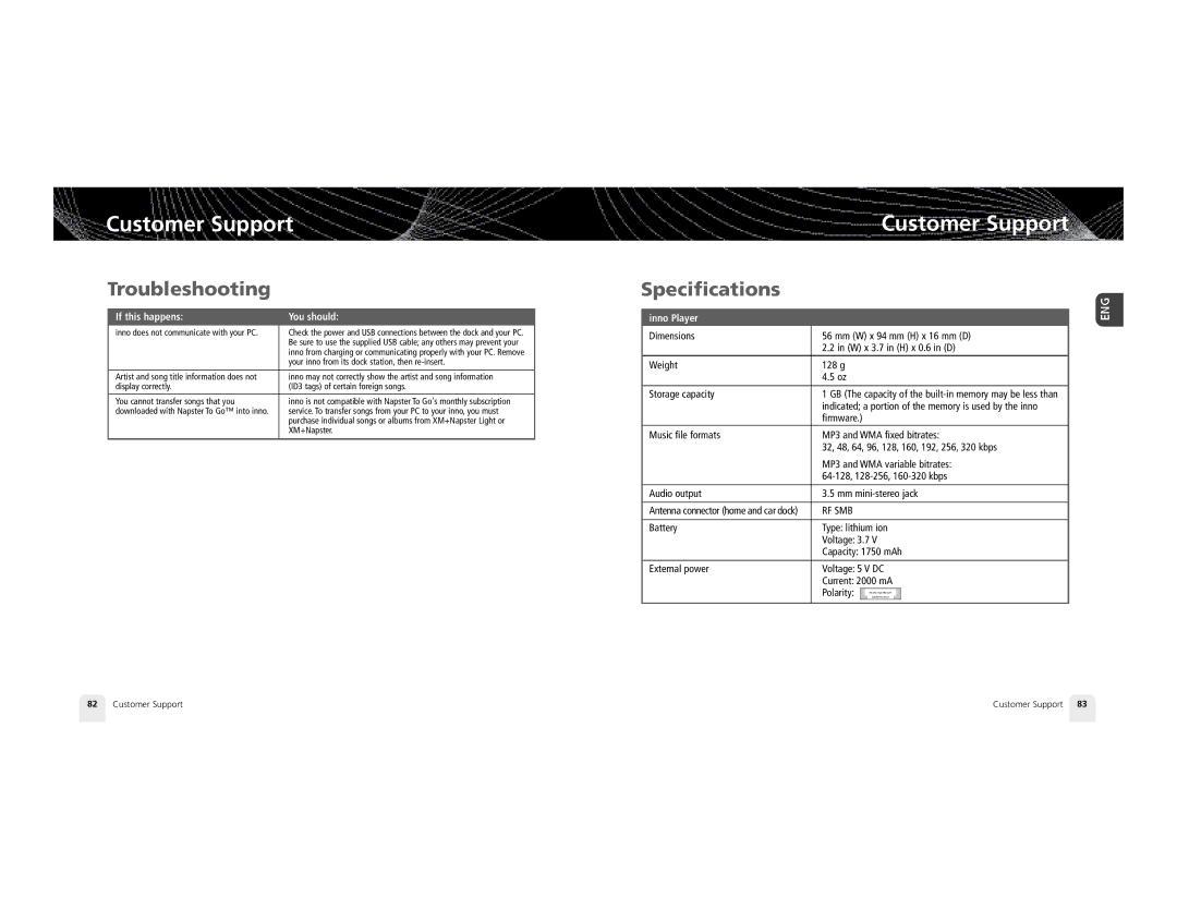 Pioneer XM2GO manual Specifications, If this happens 