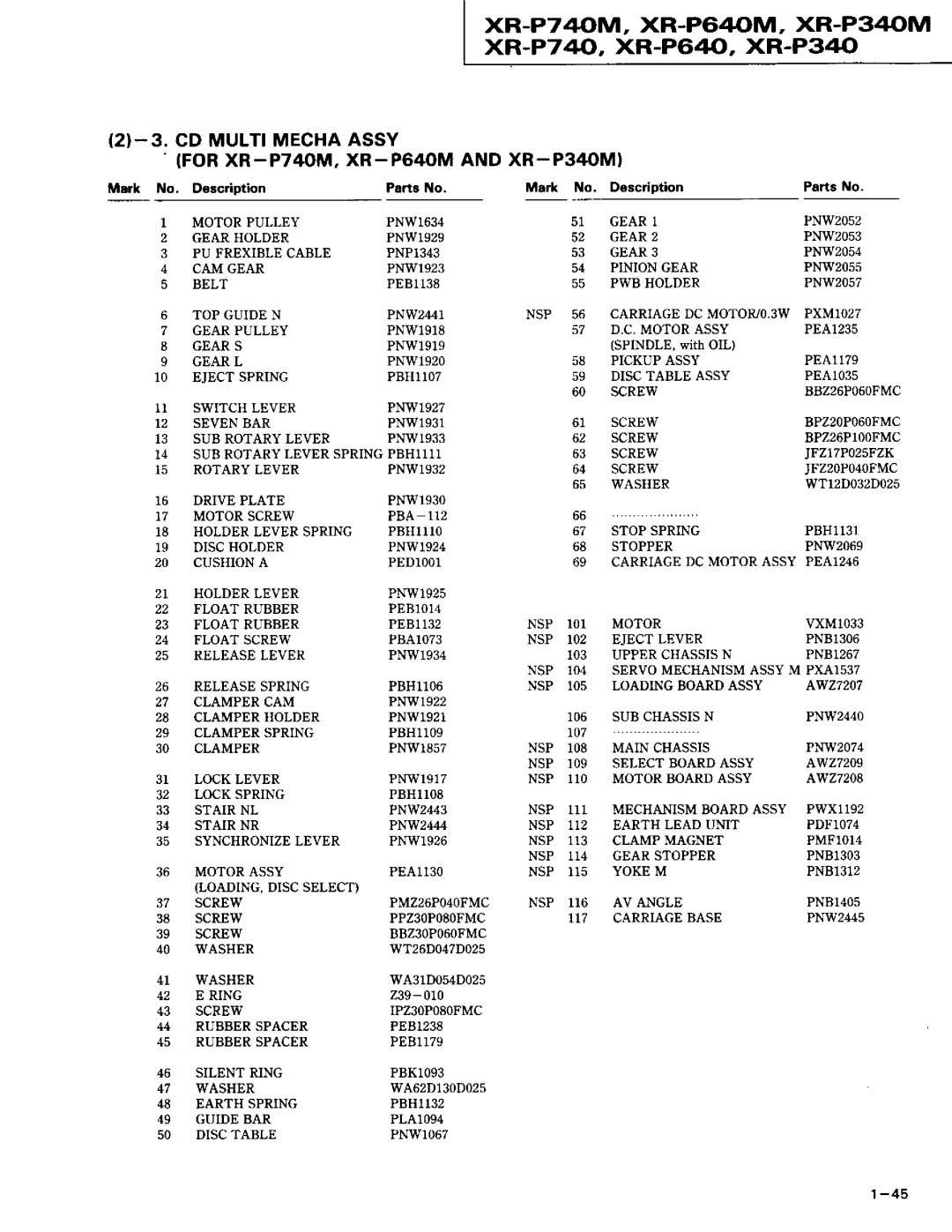 Pioneer XR-P340M, XR-P640M, XR-P740M service manual XR-P7ZIOM, XR-P64OM, XR-P34OM * -p74.XR-P64O, XR-P34O 