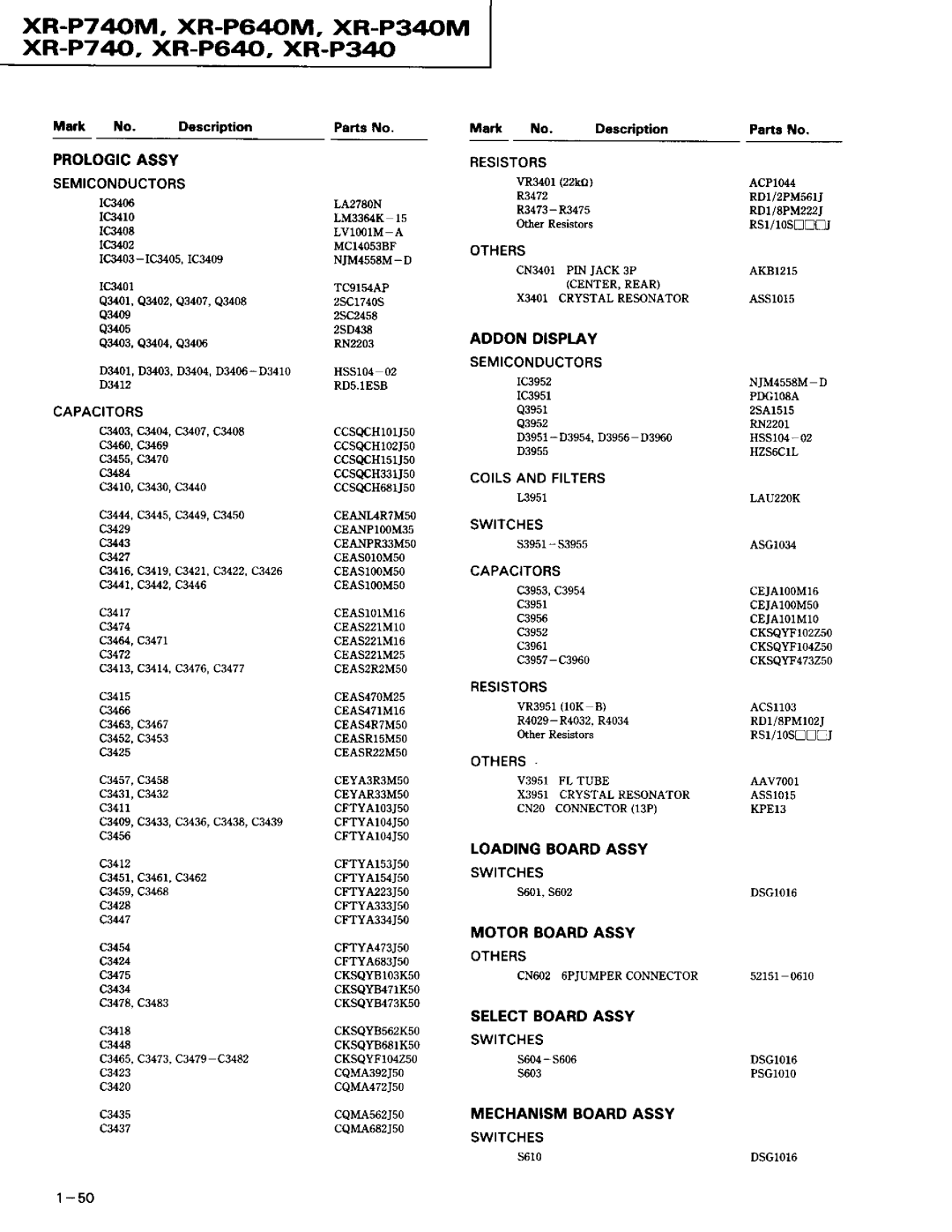 Pioneer XR-P340M, XR-P640M service manual XR-P740M, XR-P64M, XR-P34M xR-P74, XR-P64, XR-P340, Addondisplay 