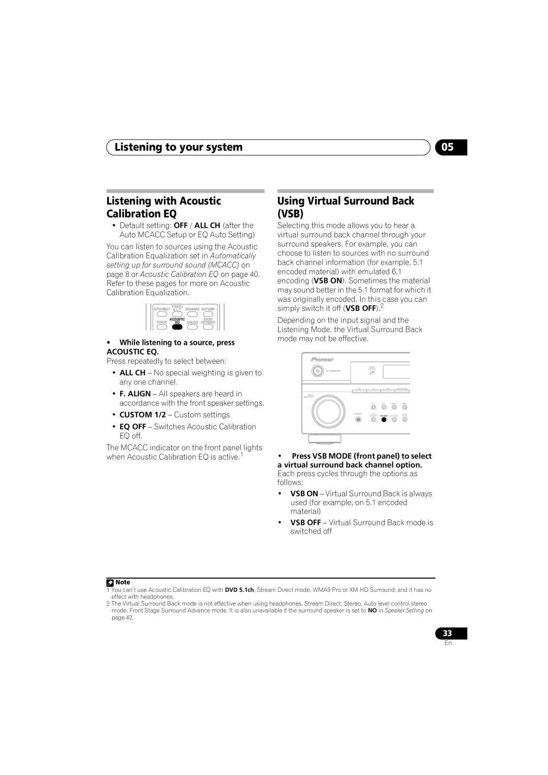 Pioneer XRB3089-A manual Using Virtual Surround Back VSB, While listening to a source, press 