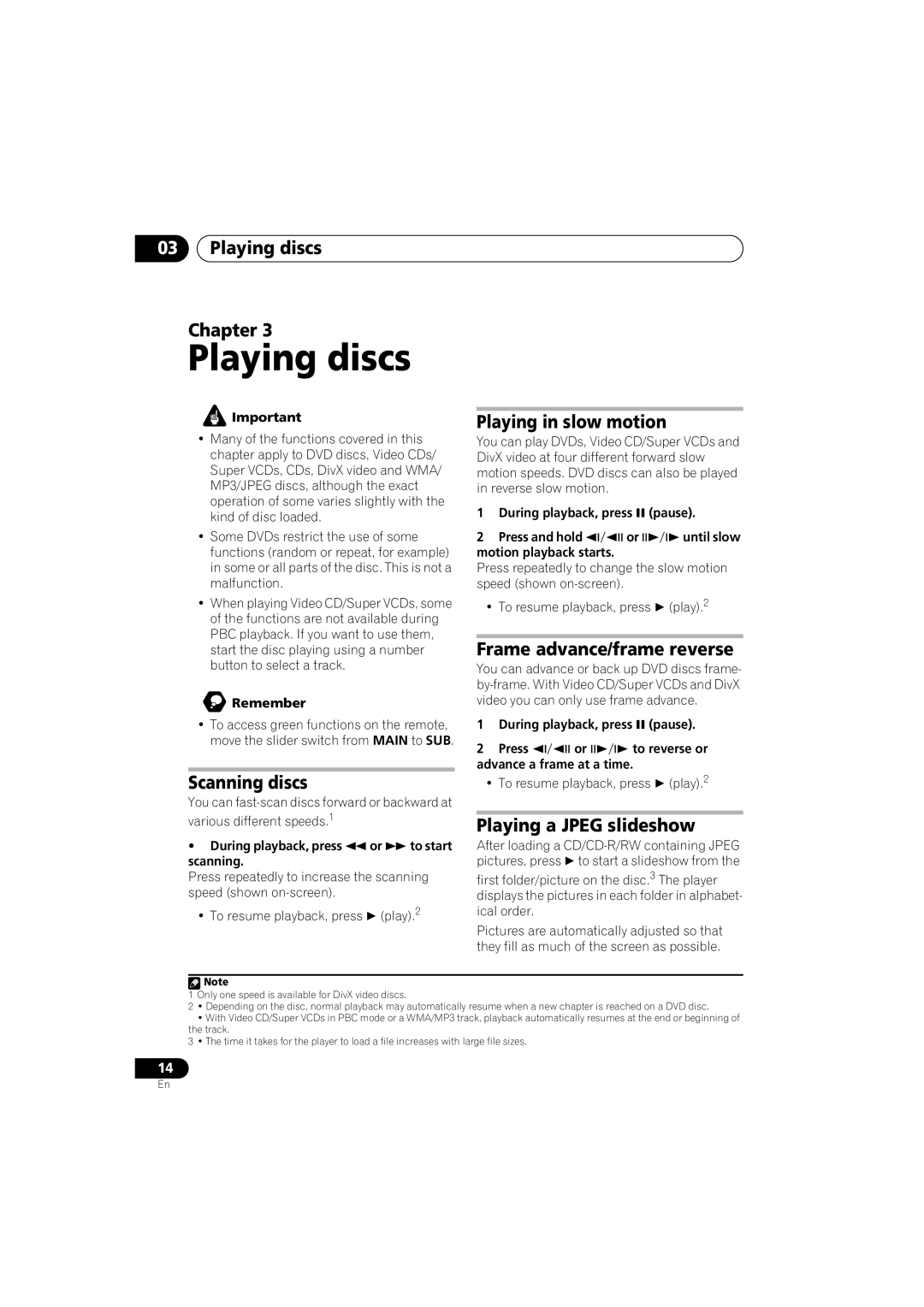 Pioneer S-DV333, XV-DV434, S-DV434SW, S-DV434ST, XV-DV333 manual Playing discs 