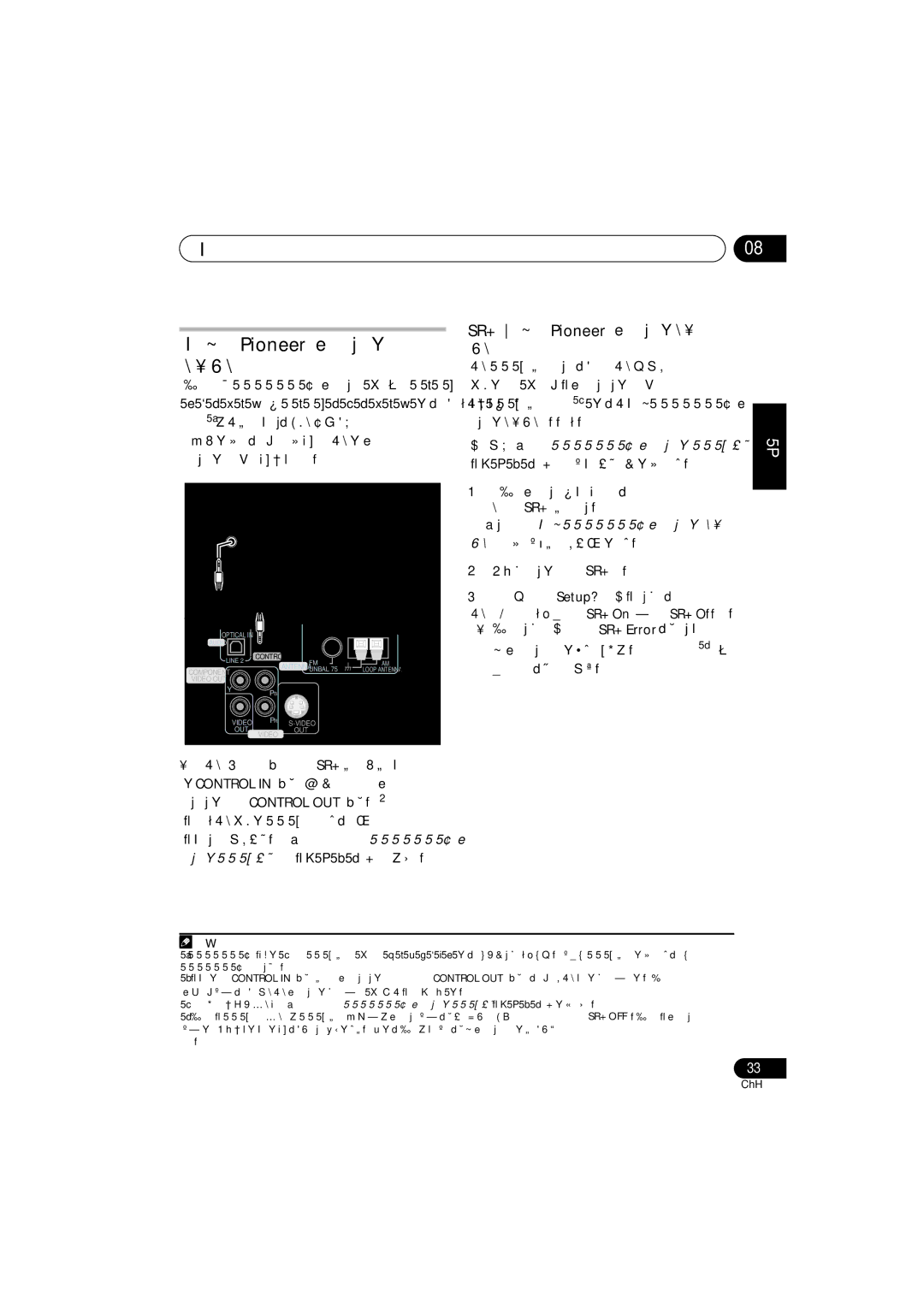 Pioneer XV-DV333, XV-DV434, S-DV434SW, S-DV333, S-DV434ST manual 其他接線 本機與 Pioneer 電漿顯示器的 組合運用, SR+ 模式與 Pioneer 電漿顯示器的組合 