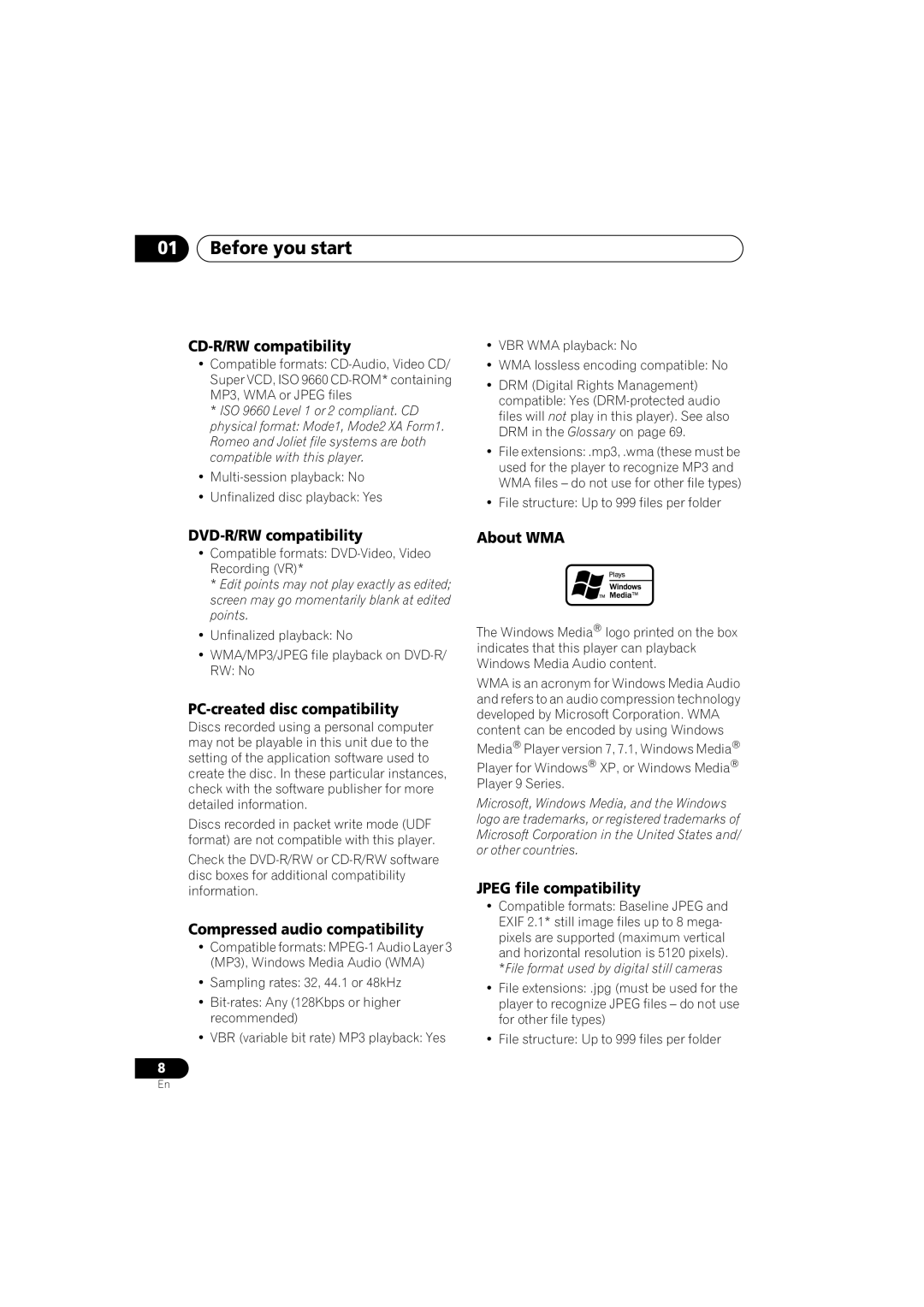 Pioneer XV-DV440, S-DV440, S-DV740, XV-DV740 operating instructions Before you start 