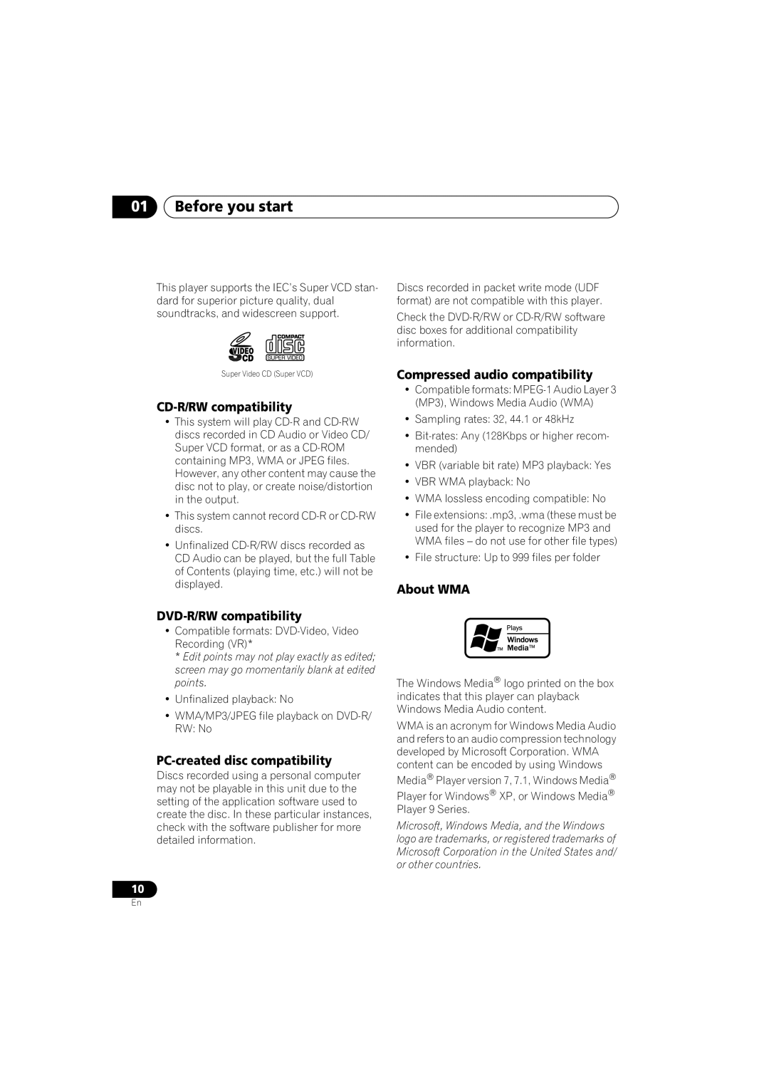 Pioneer XV-DV9, S-DV9 manual Before you start 