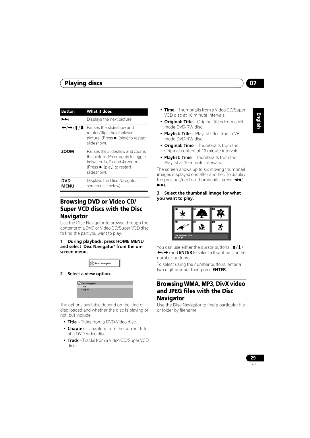 Pioneer XV-EV500, XV-EV700, XV-EV1000, S-EV500V, S-EV700V, S-EV1000V operating instructions Zoom, Select a view option 