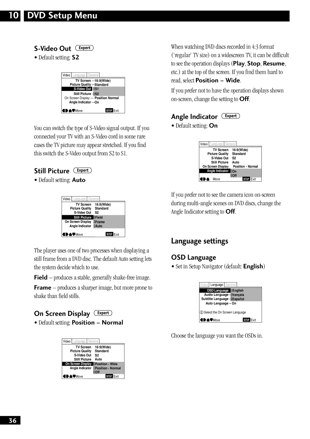 Pioneer XV-HTD510, S-HTD510 operating instructions Language settings 