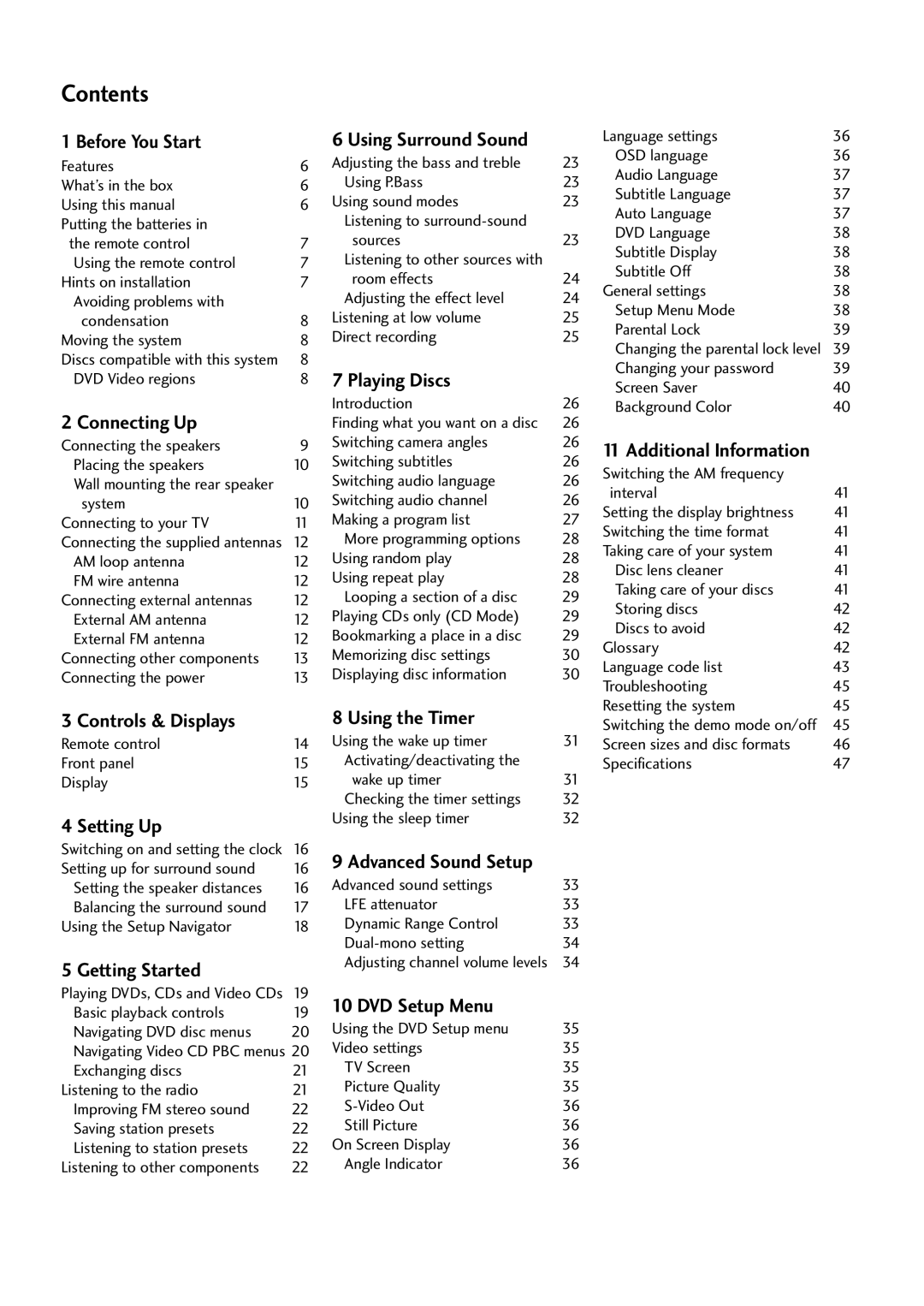 Pioneer S-HTD510, XV-HTD510 operating instructions Contents 