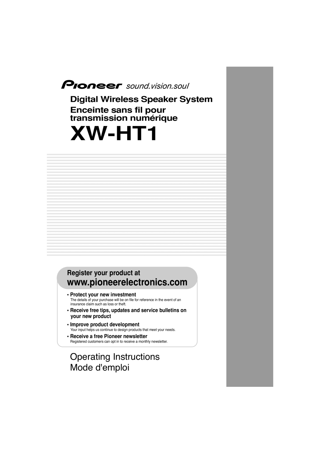 Pioneer XW-HT1 manual 