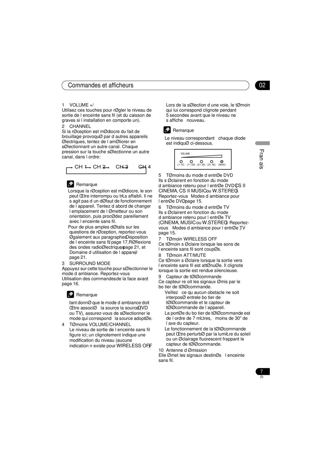 Pioneer XW-HT1 manual Commandes et afficheurs 