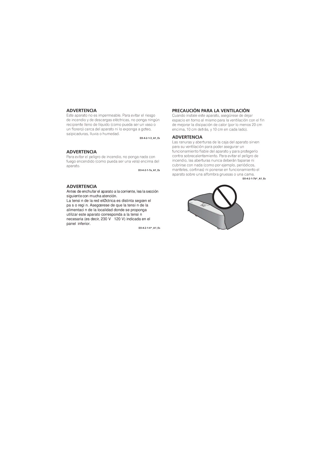 Pioneer XW-NAS3 operating instructions Advertencia 