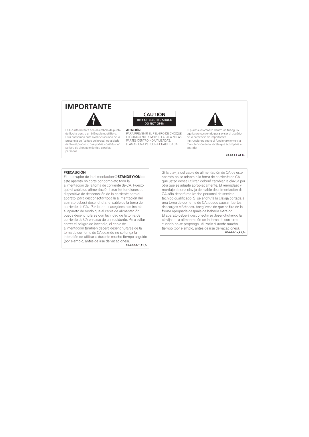 Pioneer XW-NAS3 operating instructions Importante 