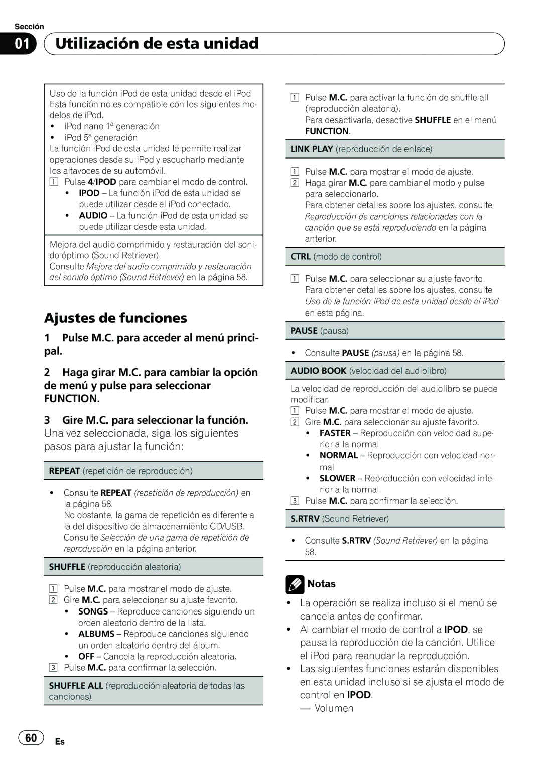 Pioneer YRD5301BS, DEH-2200UB owner manual 60 Es 