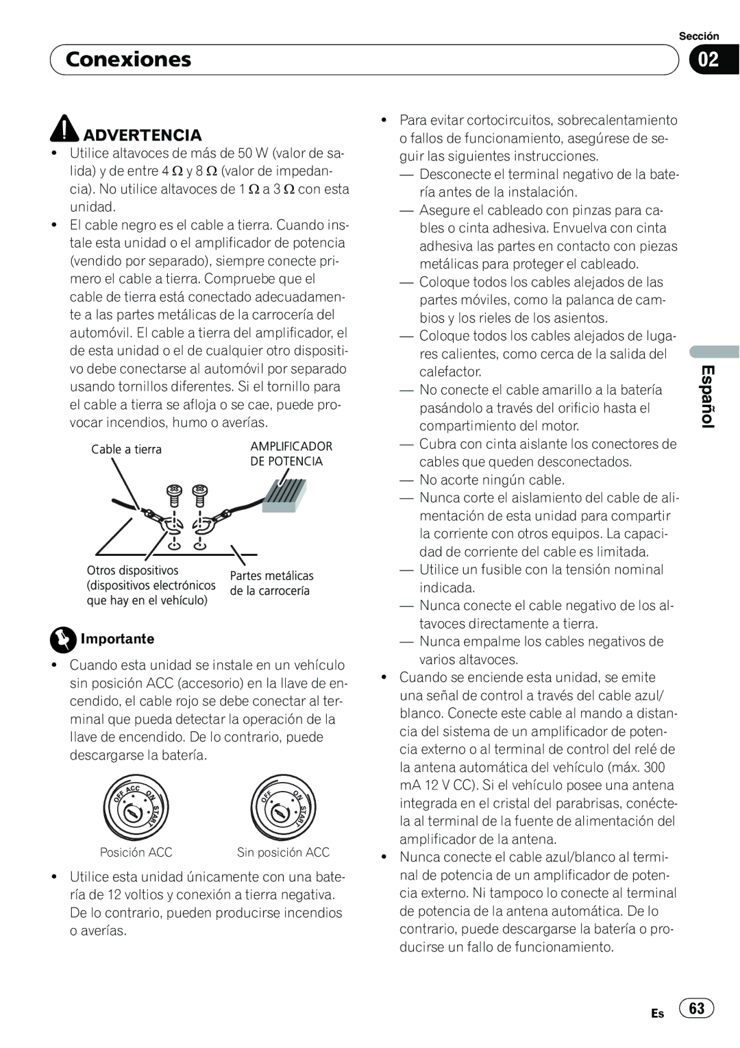 Pioneer DEH-2200UB, YRD5301BS owner manual Conexiones, Unidad 