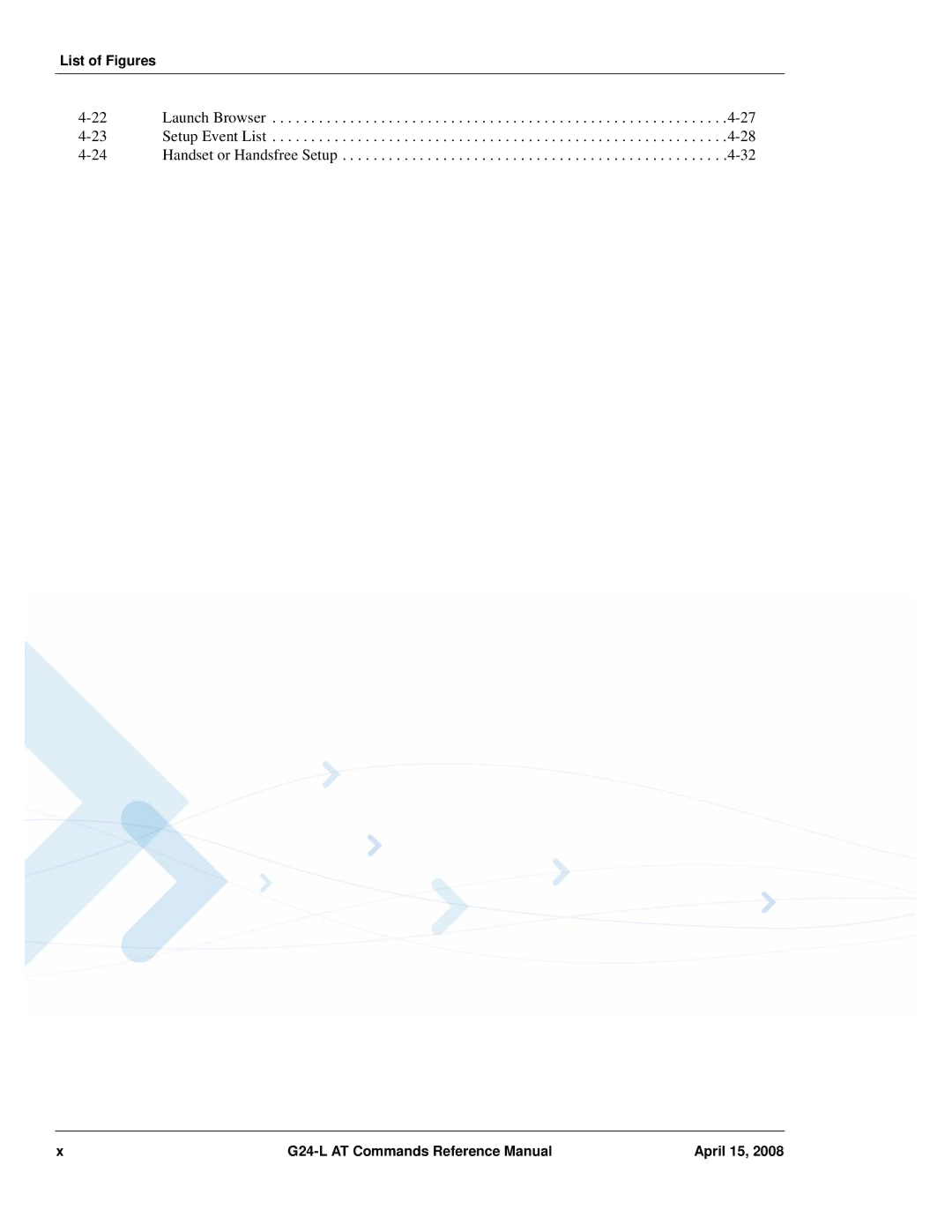 PIONEERPOS G24-LC manual List of Figures, G24-L AT Commands Reference Manual April 15 