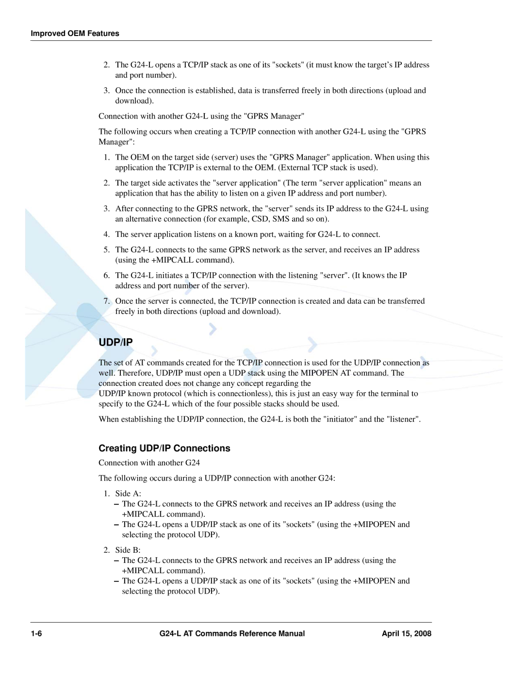 PIONEERPOS G24-LC manual Udp/Ip 