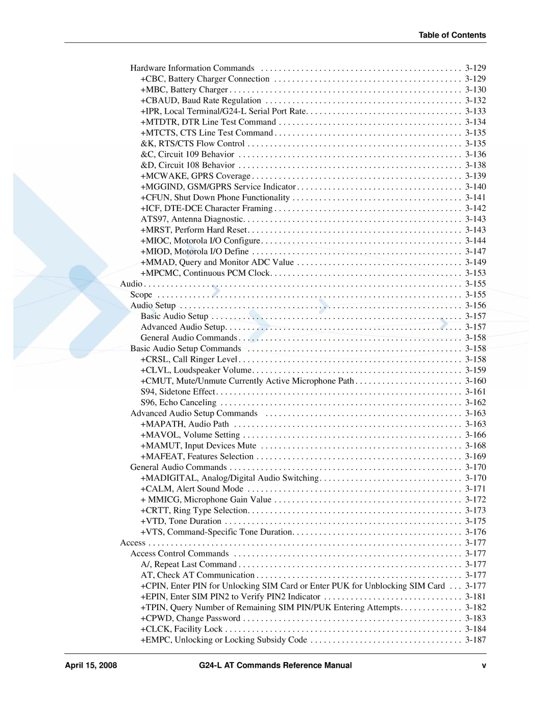 PIONEERPOS G24-LC manual April 15 G24-L AT Commands Reference Manual 