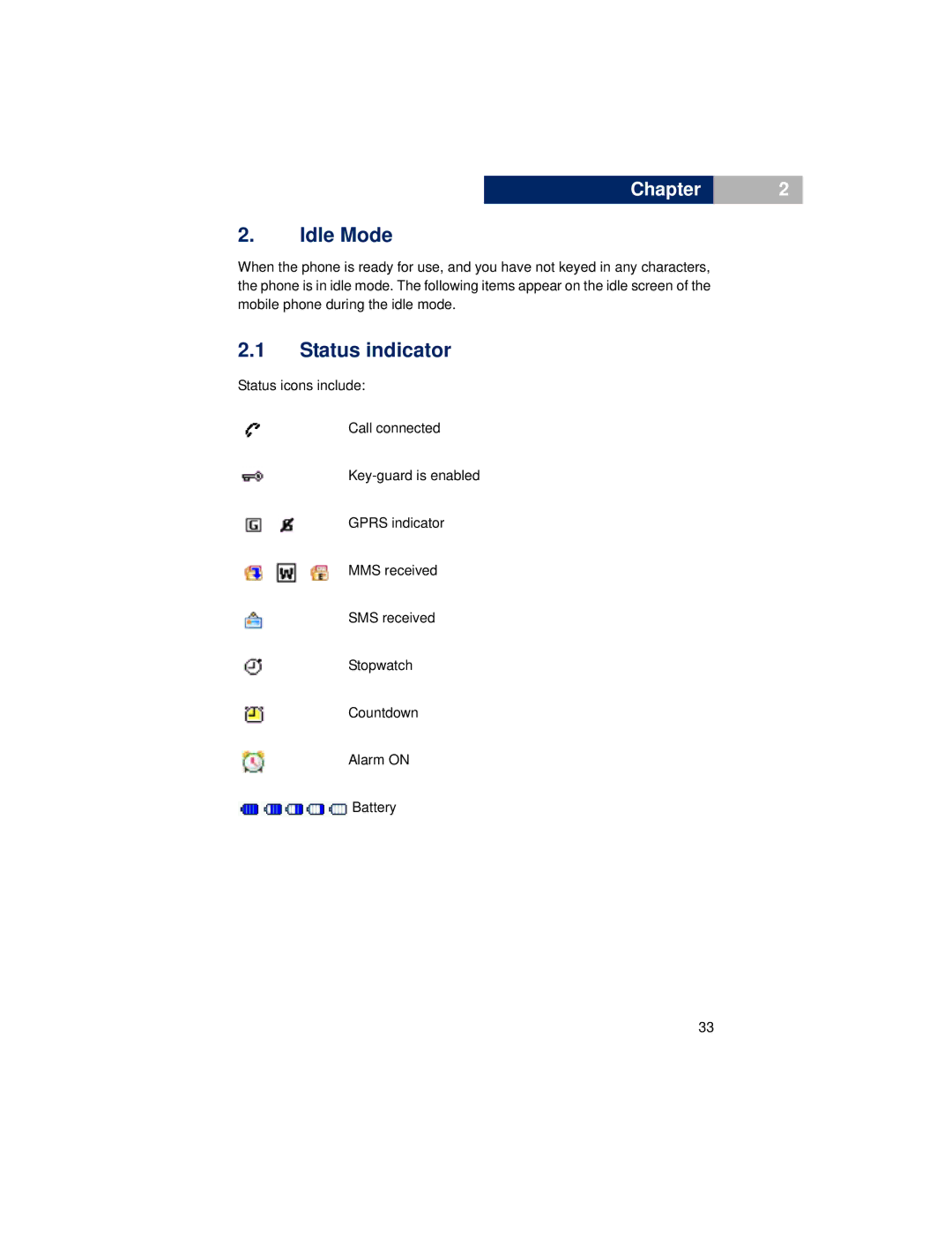 Pirelli DP-L10 manual Idle Mode, Status indicator 