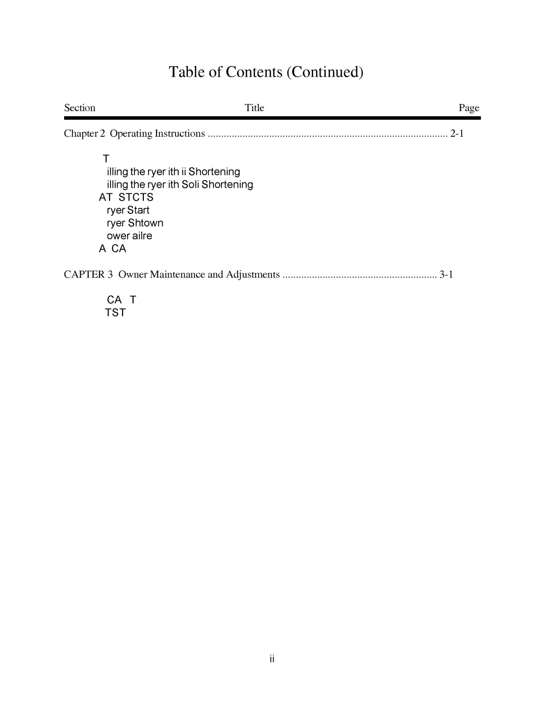 Pitco Frialator 20, 26 manual Section Title Operating Instructions, Owner Maintenance and Adjustments 